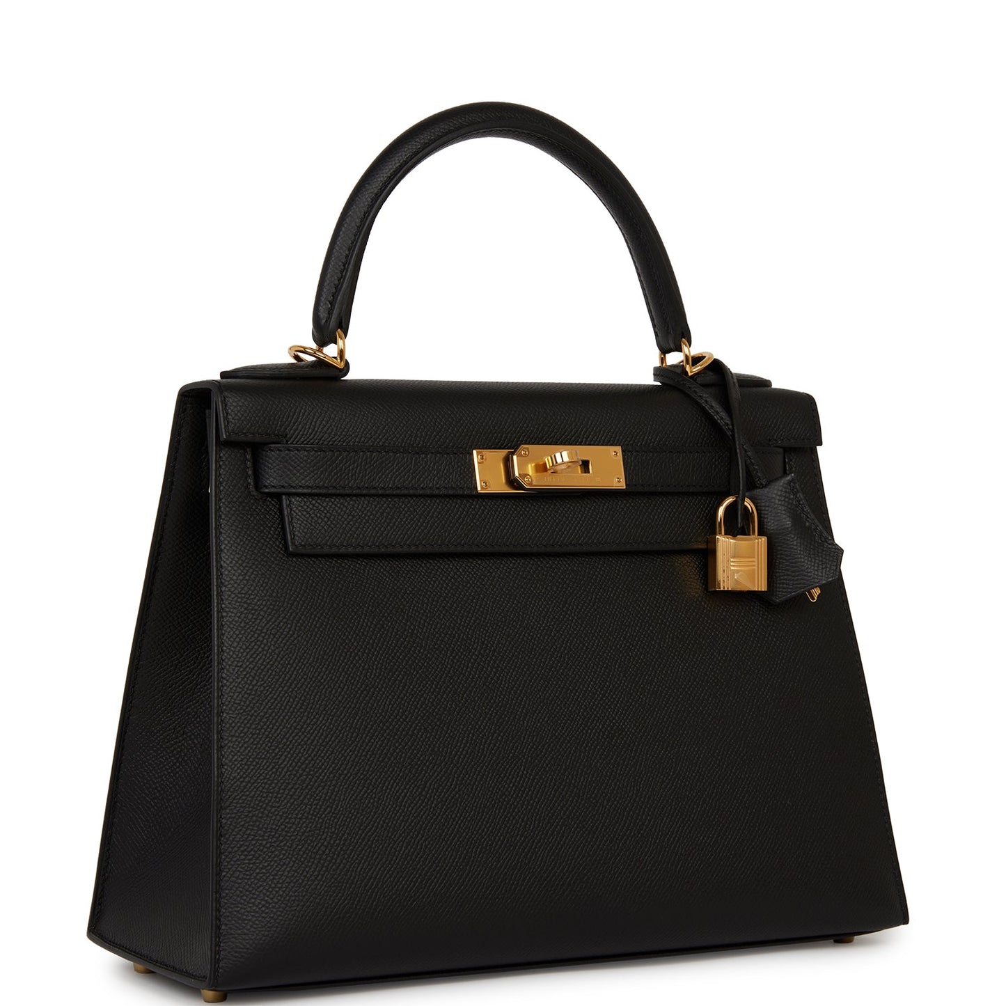 Hermes Kelly Sellier Epsom Hardware Handbag Black Gold Travel Bag Hardware 8