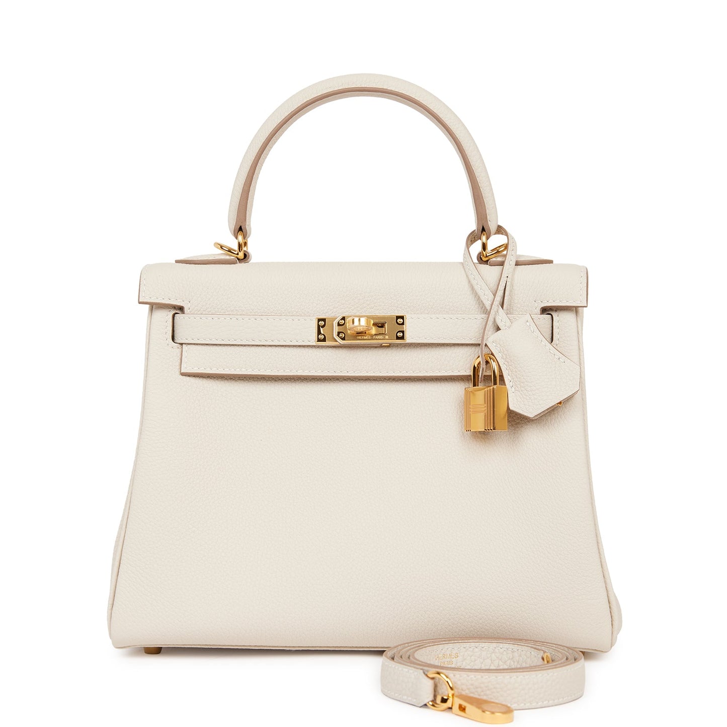 Hermes Kelly Retourne Craie Togo Hardware Handbag Gold Travel Bag 5