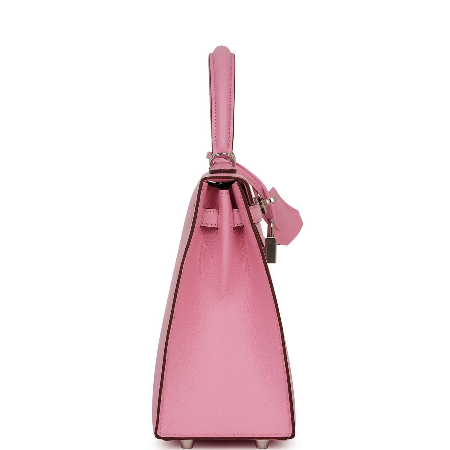 Hermes Kelly Sellier Verso Madame Palladium Hardware Handbag Pink Travel Bag