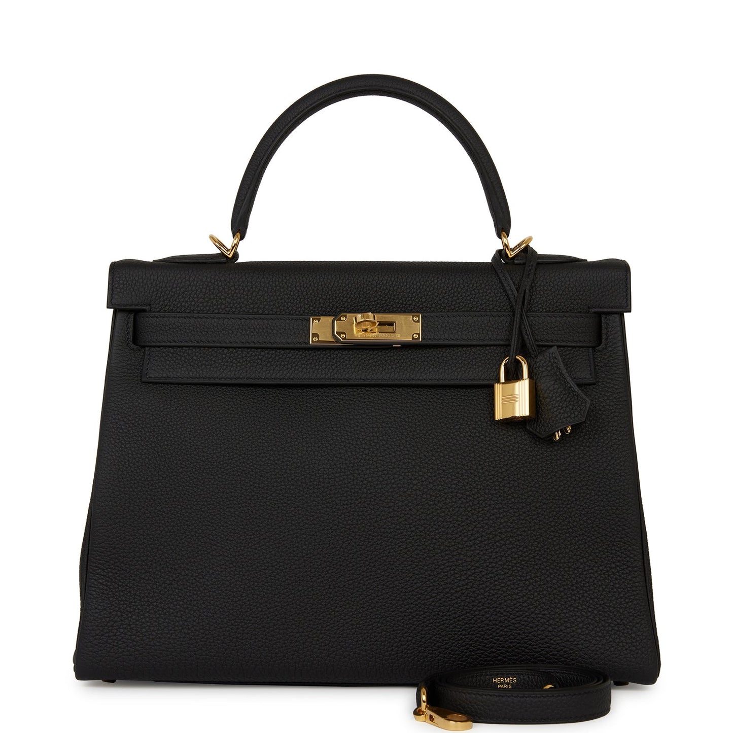 Hermes Kelly Retourne Togo Hardware Handbag Black Gold Travel Bag Payment 1