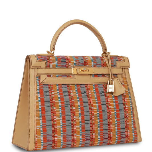 Hermes Kelly Sellier Vibrato Sable Chamonix Hardware Handbag Gold Travel Bag