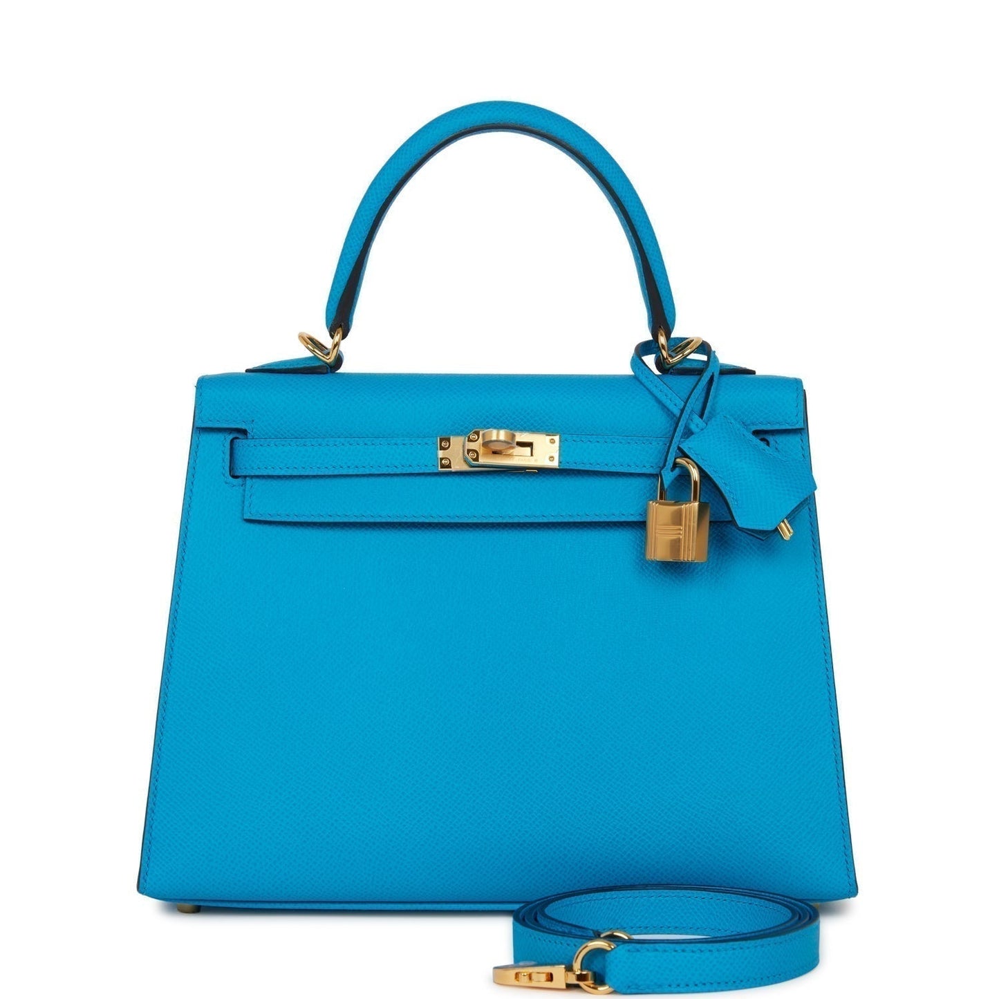 Hermes Kelly Sellier Bleu Frida Epsom Hardware Handbag Gold Travel Bag