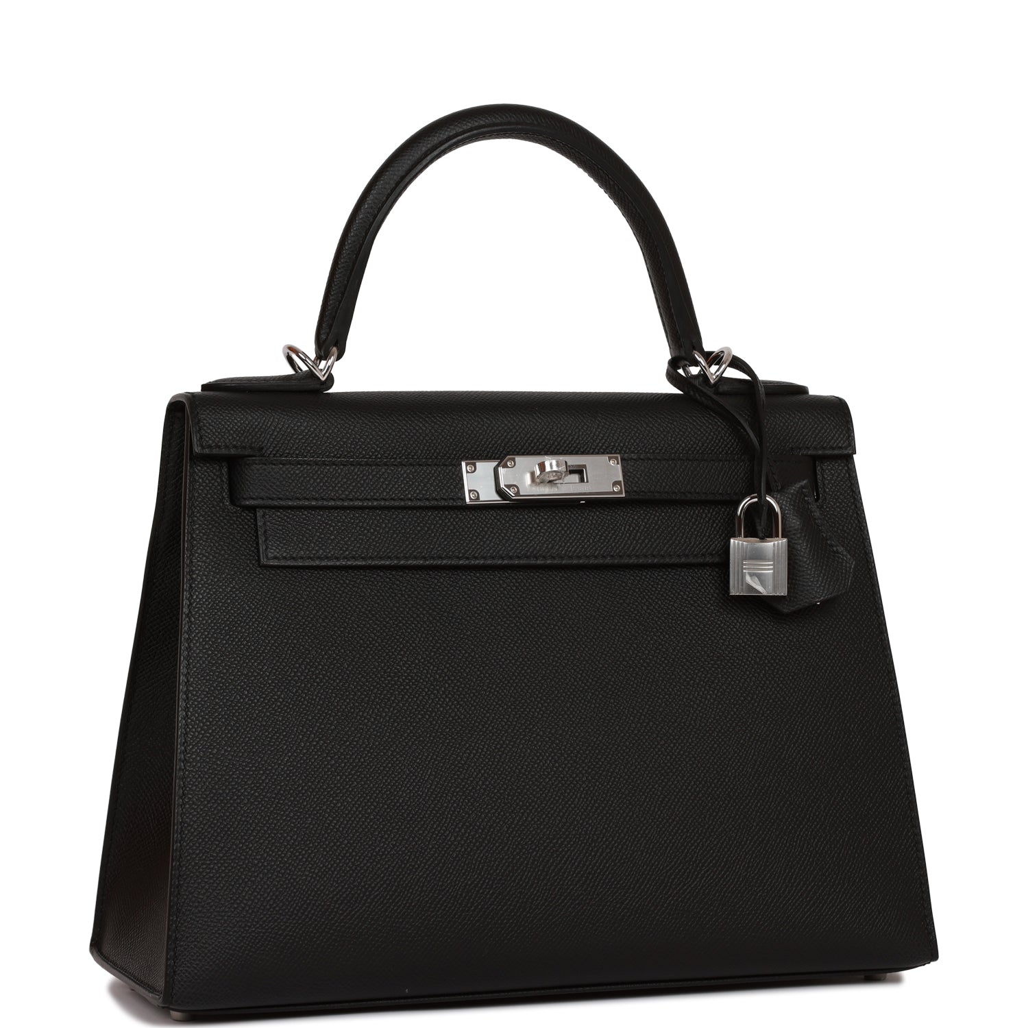 Hermes Kelly Sellier Epsom Palladium Hardware Handbag Black Travel Bag Hardware 2