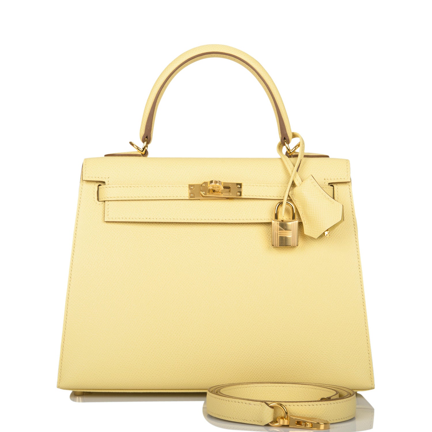 Hermes Kelly Sellier Jaune Poussin Epsom Hardware Handbag Gold Travel Bag Hardware 1
