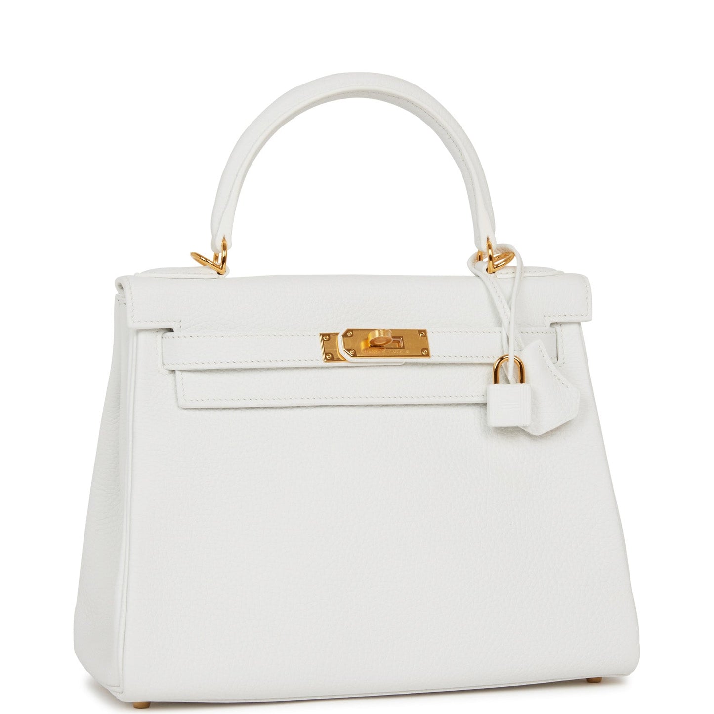 Hermes Kelly Retourne Clemence Hardware Handbag White Gold Travel Bag Of 2