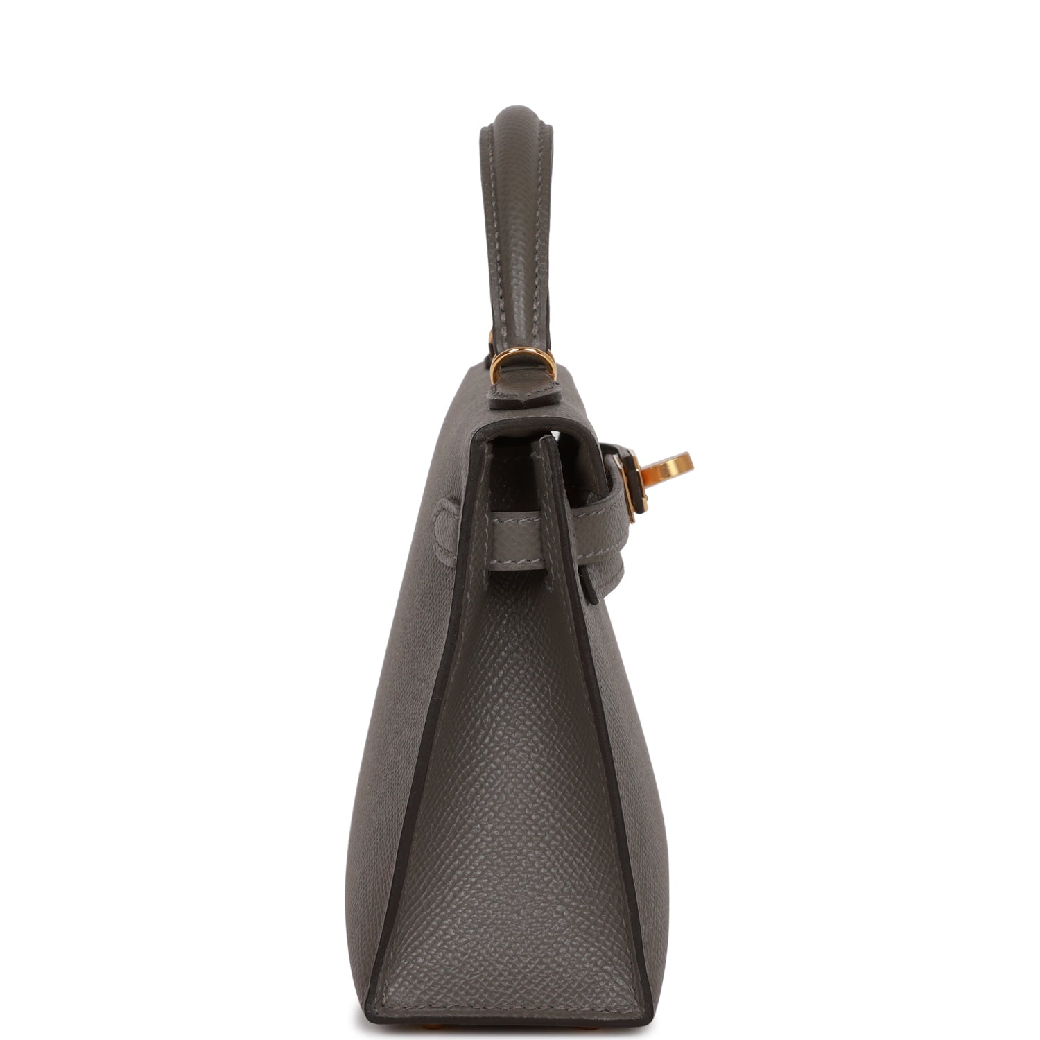 Hermes Kelly Sellier Gris Meyer Epsom Hardware Handbag Gold Travel Bag