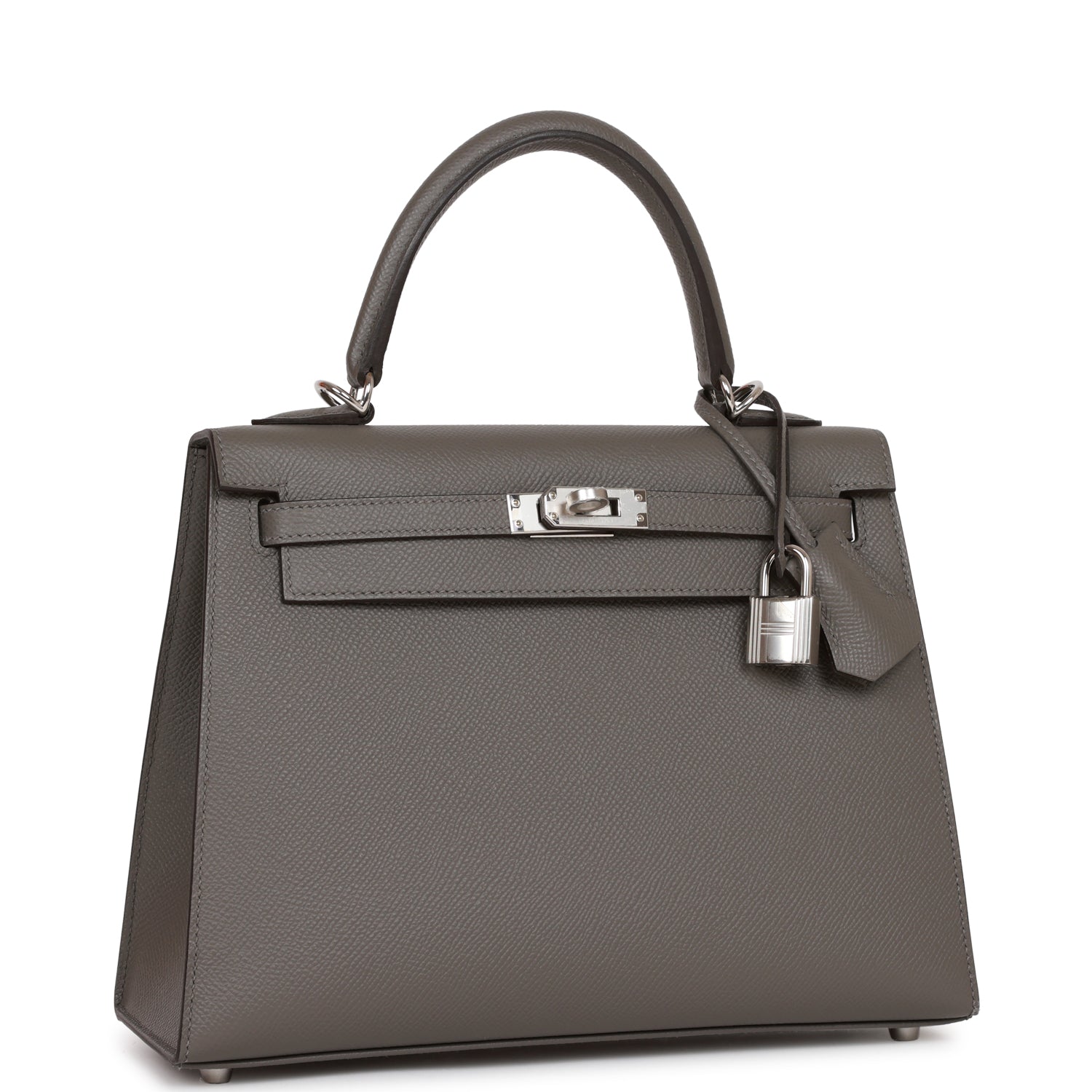 Hermes Kelly Sellier Gris Meyer Epsom Palladium Hardware Travel Bag Palladium Hardware