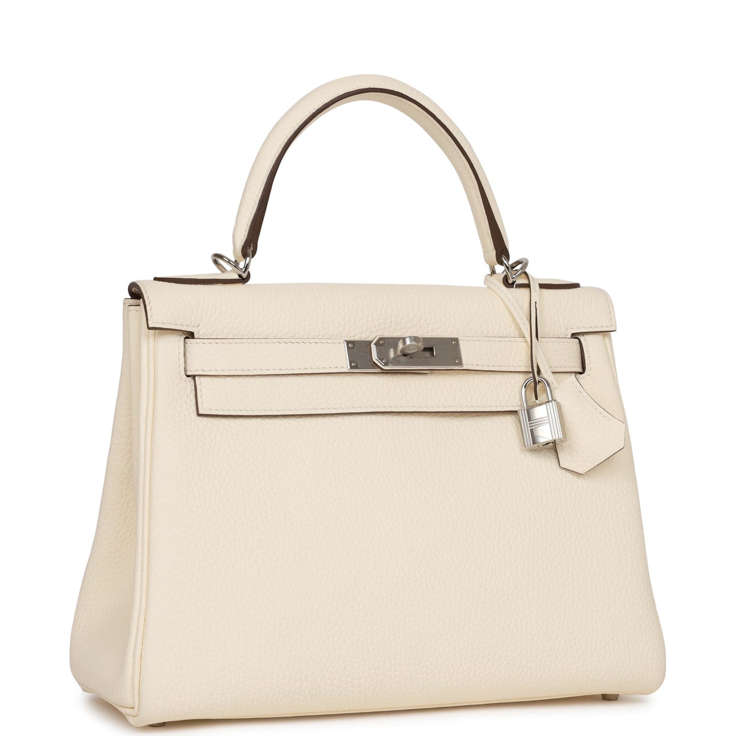 Hermes Kelly Retourne Nata Clemence Palladium Hardware Handbag Travel Bag