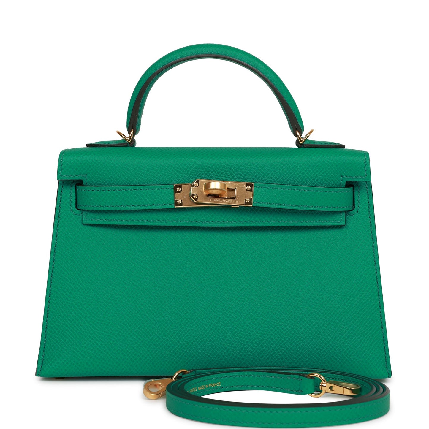 Hermes Kelly Sellier Vert Jade Epsom Hardware Handbag Gold Travel Bag 8