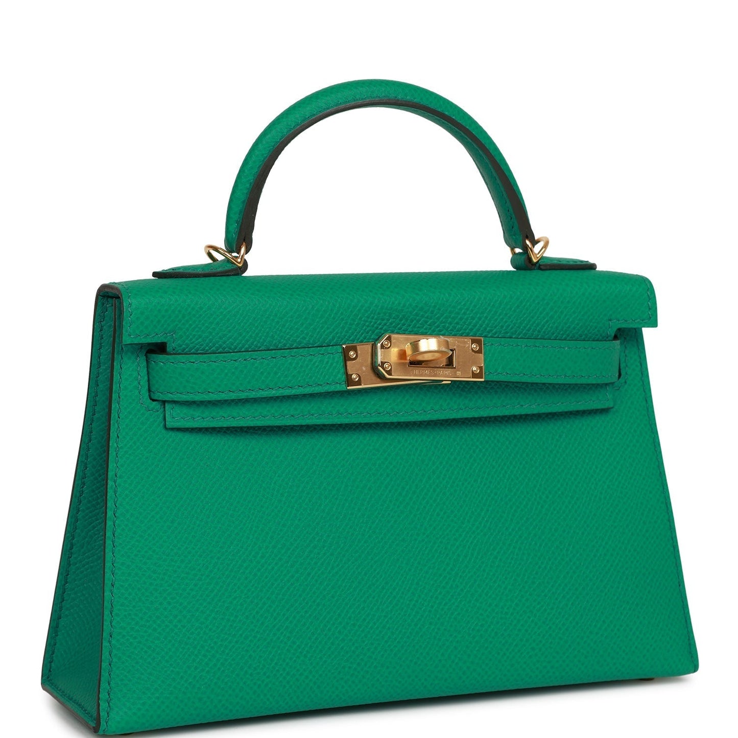 Hermes Kelly Sellier Vert Jade Epsom Hardware Payment Gold Travel Bag