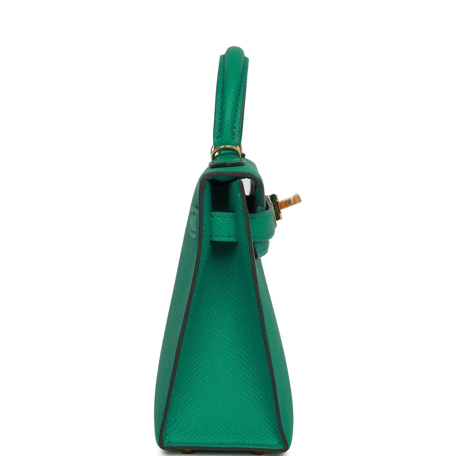 Hermes Kelly Sellier Vert Jade Epsom Hardware Payment Gold Travel Bag