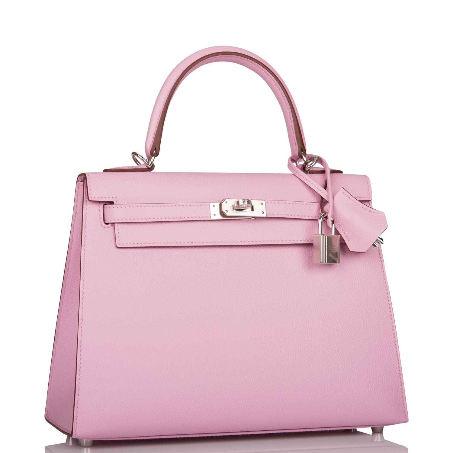 Hermes Kelly Sellier Mauve Sylvestre Epsom Palladium Hardware Travel Bag Palladium Hardware