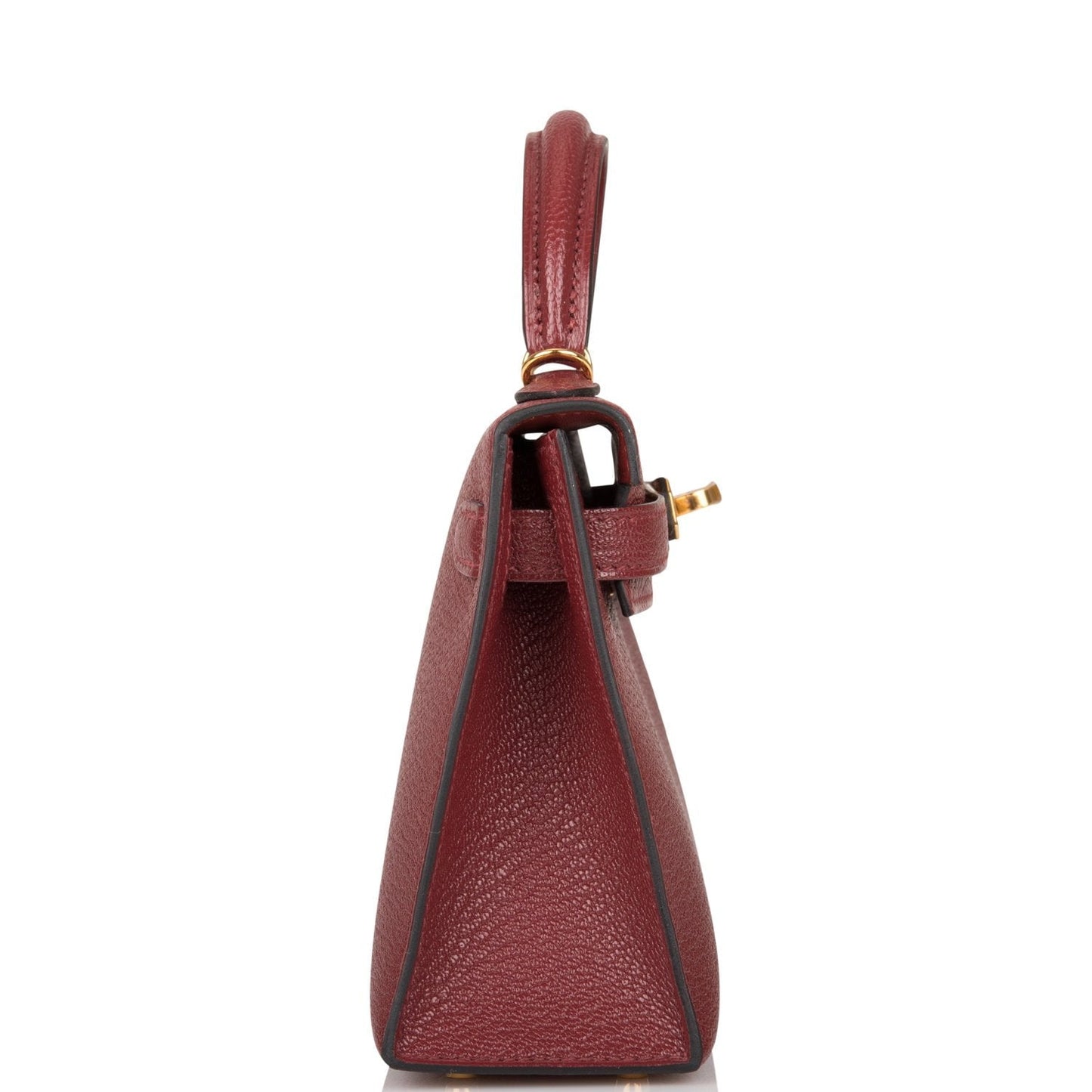 Hermes Kelly Sellier Rouge Chevre Hardware Handbag Gold Travel Bag
