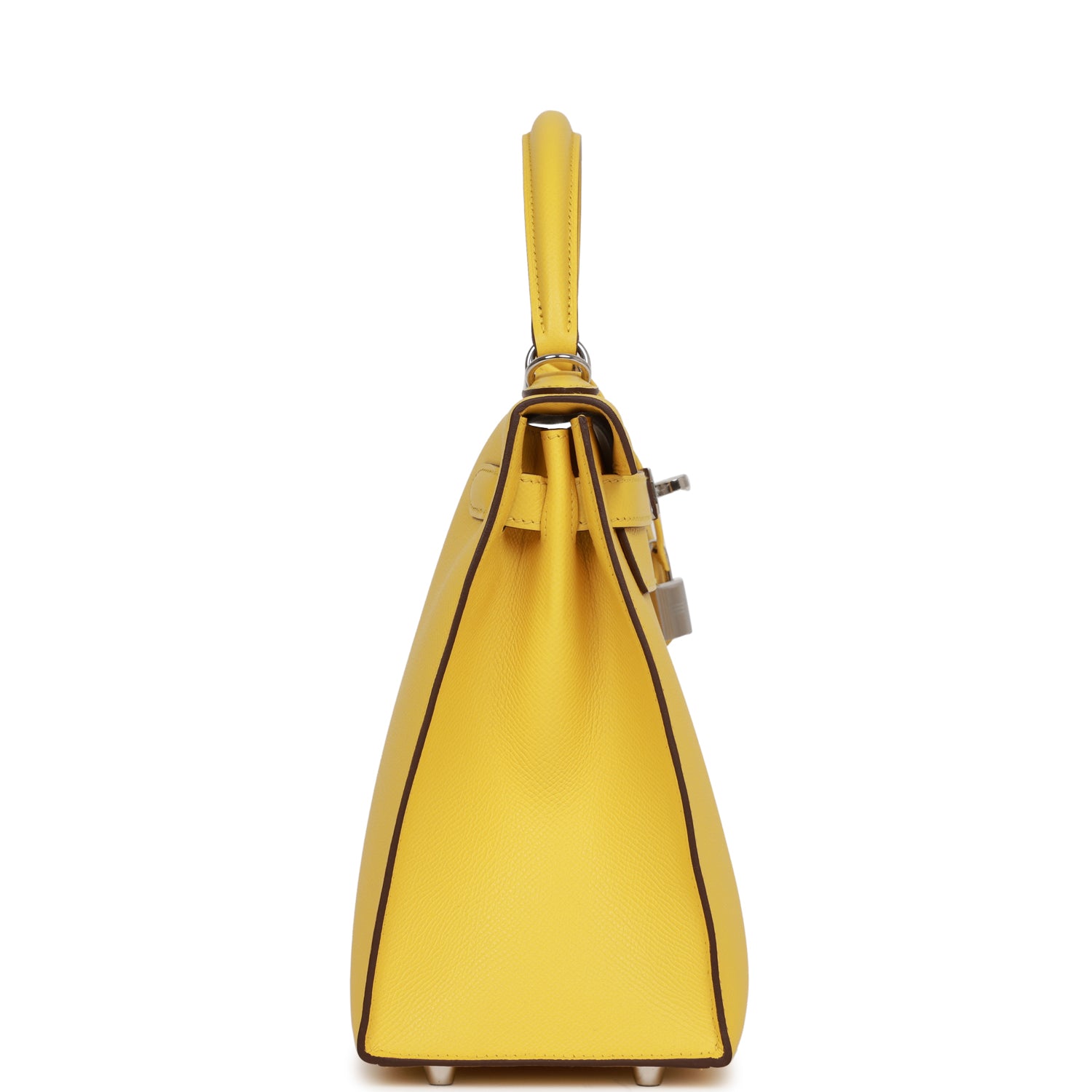 Hermes Kelly Sellier Jaune De Naples Epsom Palladium Travel Bag