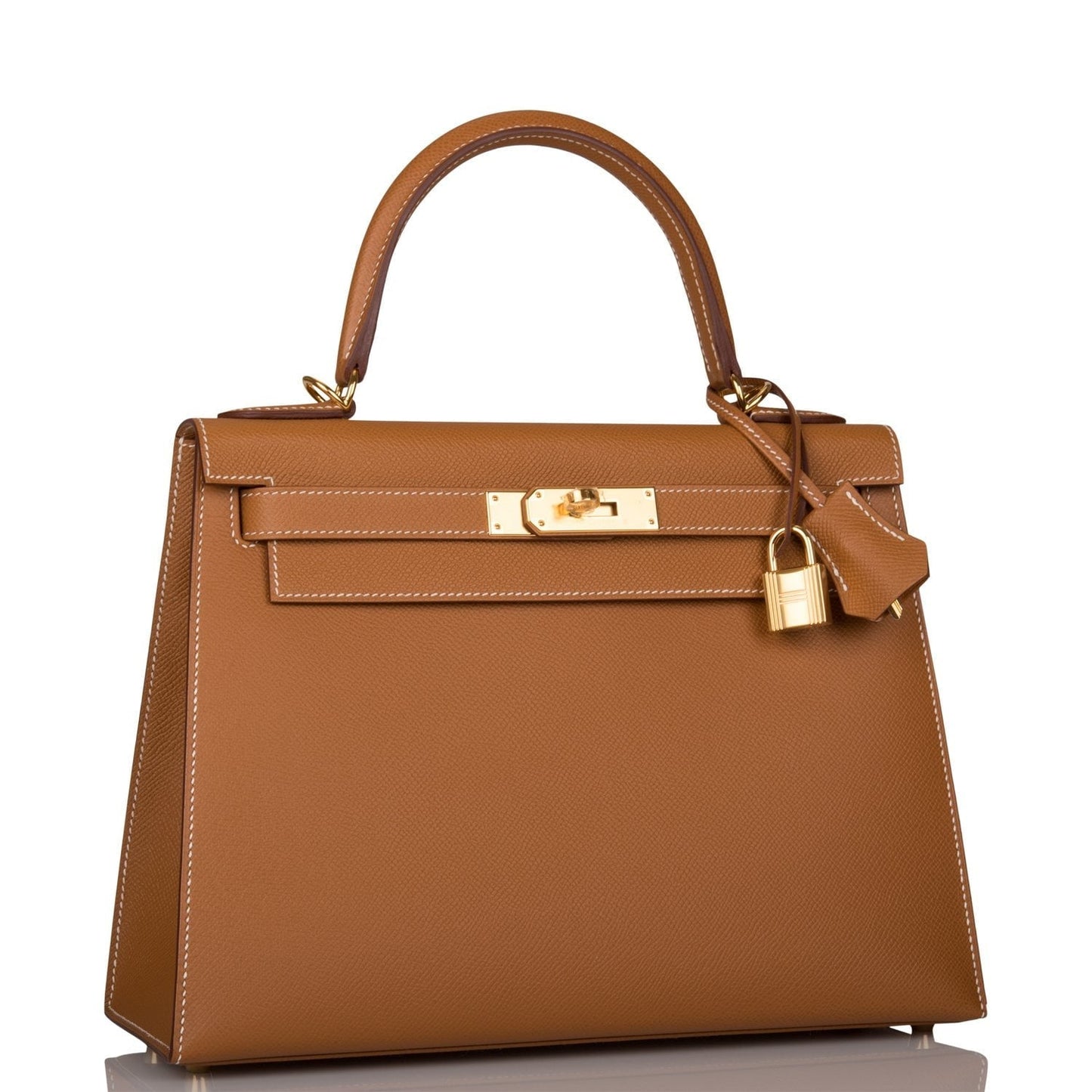 Hermes Kelly Sellier Epsom Hardware Handbag Gold Travel Bag 9