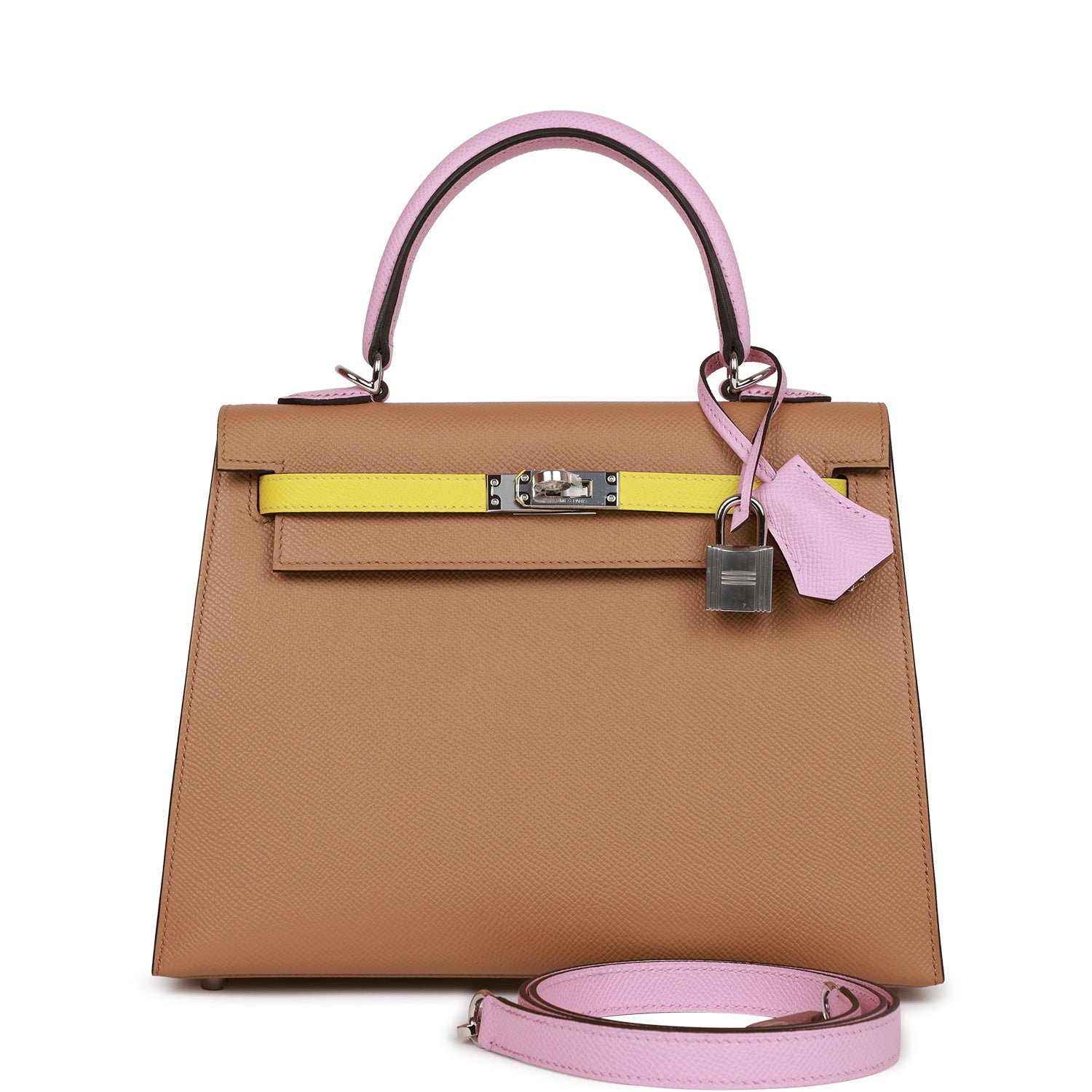 Hermes Kelly Sellier Tri Color Chai Lime And Travel Bag