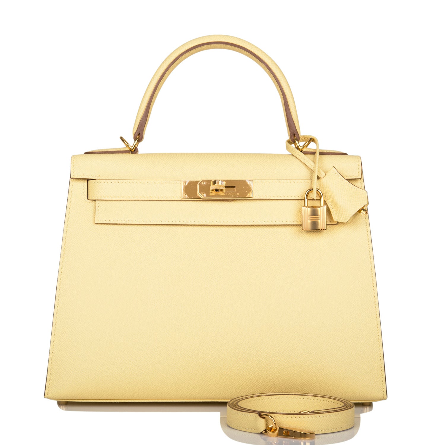 Hermes Kelly Sellier Jaune Poussin Epsom Hardware Shoulder Gold Shoulder Bag