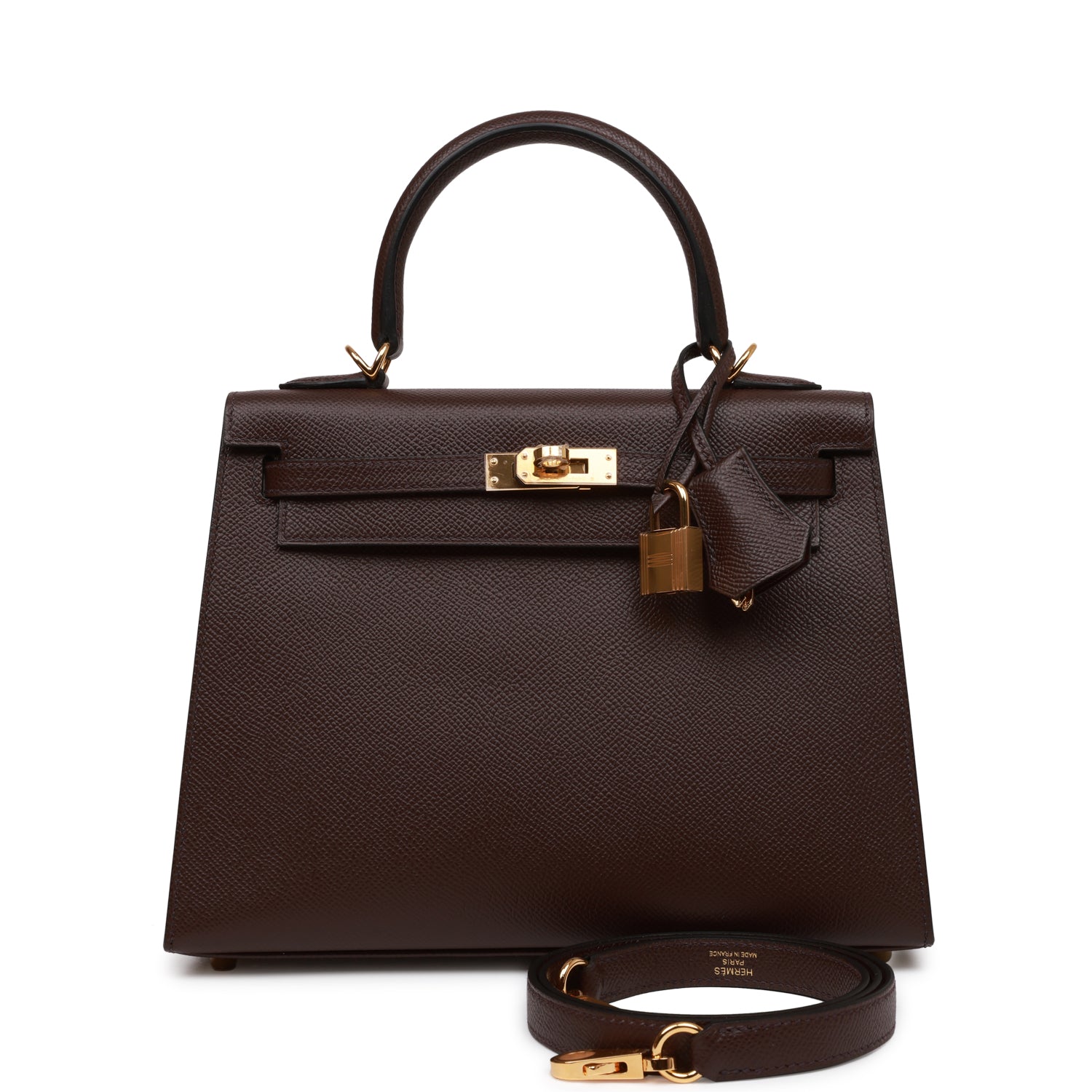 Hermes Kelly Sellier Rouge Sellier Epsom Hardware Handbag Gold Travel Bag