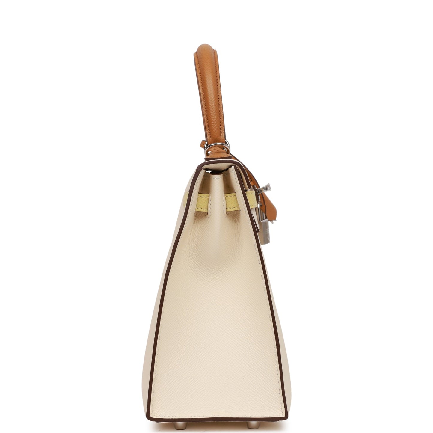 Hermes Kelly Sellier Tri Color Nata Jaune Poussin Travel Bag Hardware 1