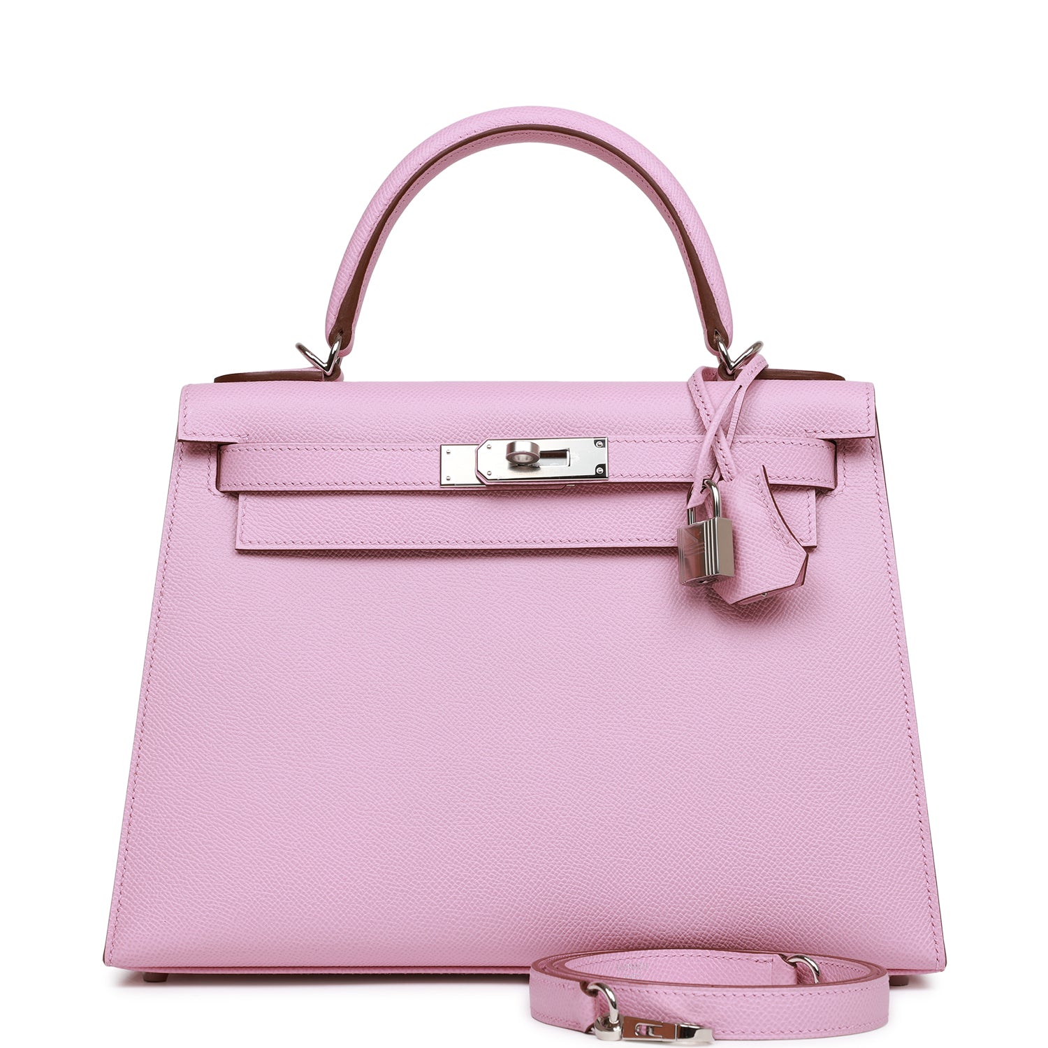 Hermes Kelly Sellier Mauve Sylvestre Epsom Palladium Hardware Travel Bag