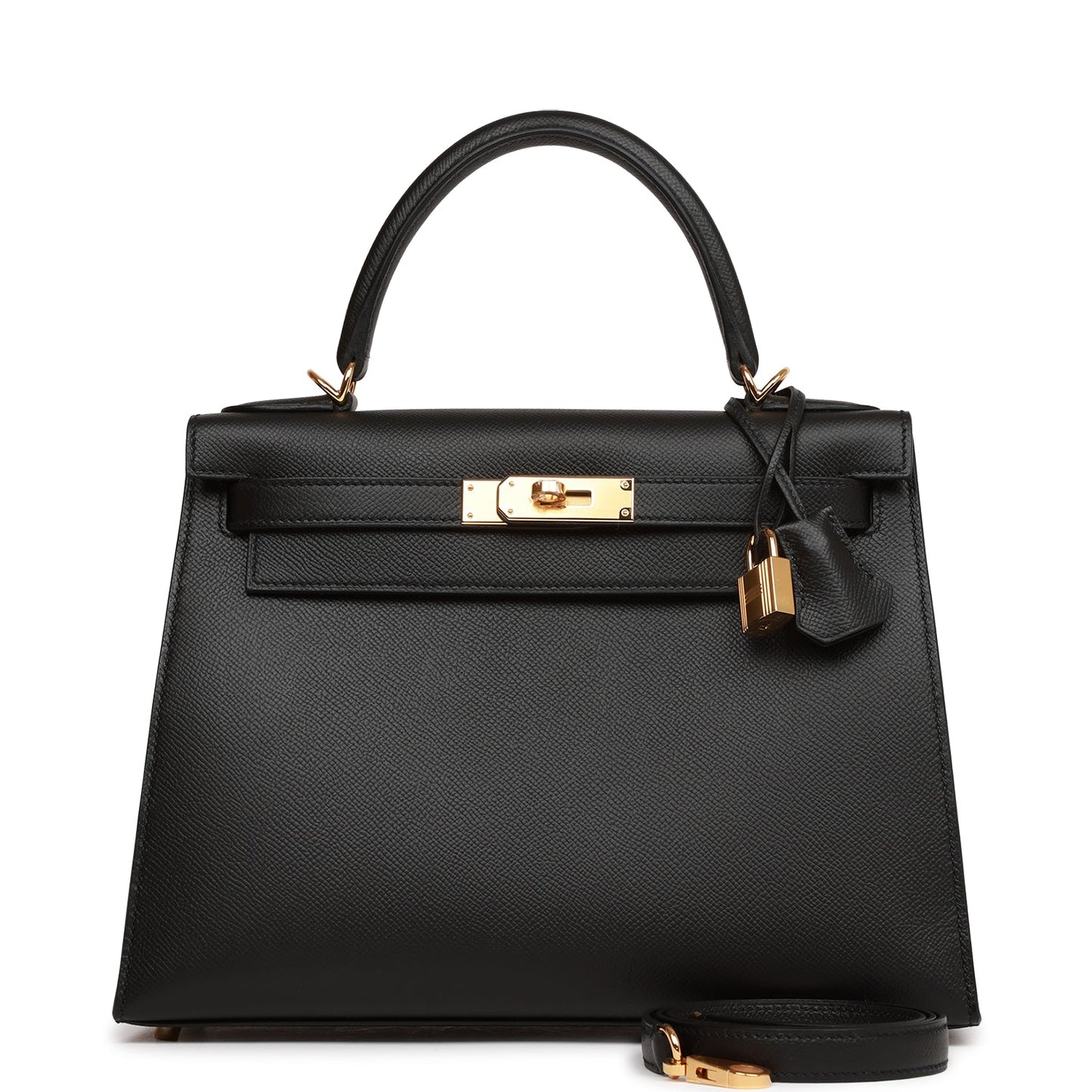 Hermes Kelly Sellier Epsom Hardware Handbag Black Gold Travel Bag Hardware 9