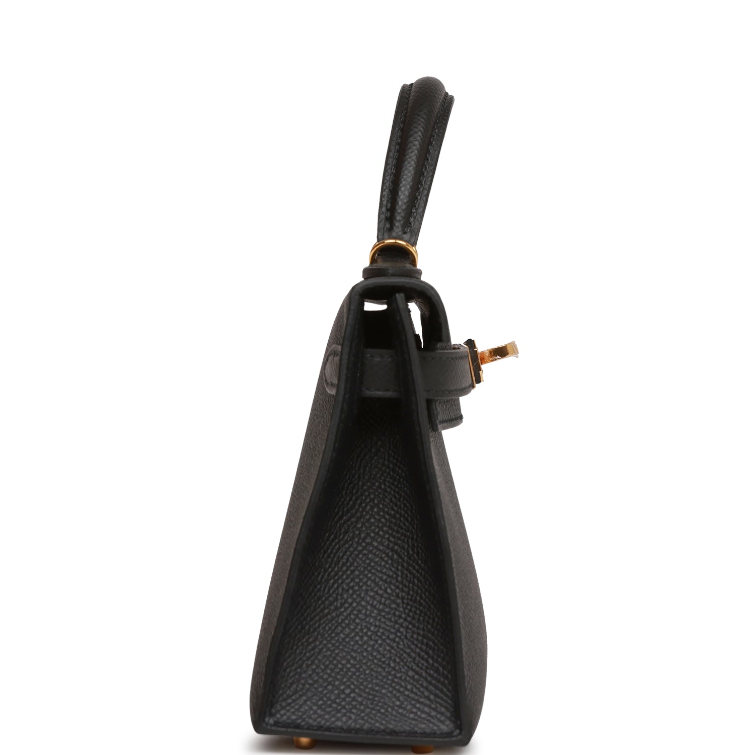 Hermes Kelly Sellier Epsom Hardware Handbag Black Gold Travel Bag For M