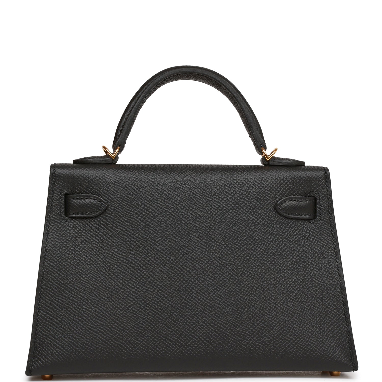 Hermes Kelly Sellier Epsom Hardware Handbag Black Gold Travel Bag 31