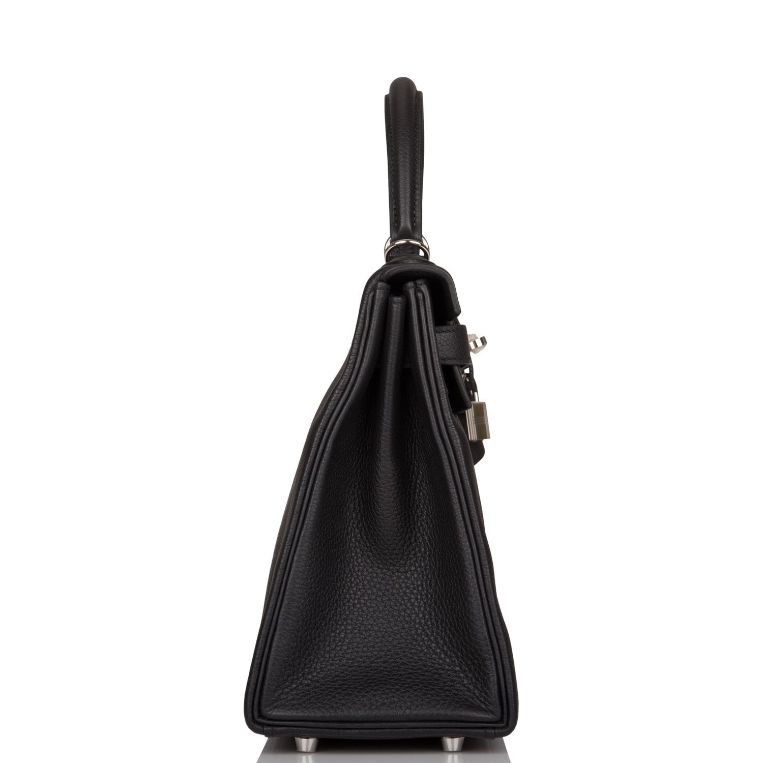 Hermes Kelly Retourne Togo Palladium Hardware Handbag Black Travel Bag Palladium Hardware