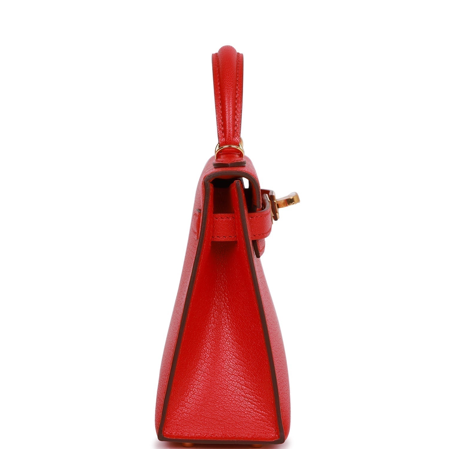 Hermes Kelly Sellier Rouge De Coeur Chevre Hardware Gold Travel Bag