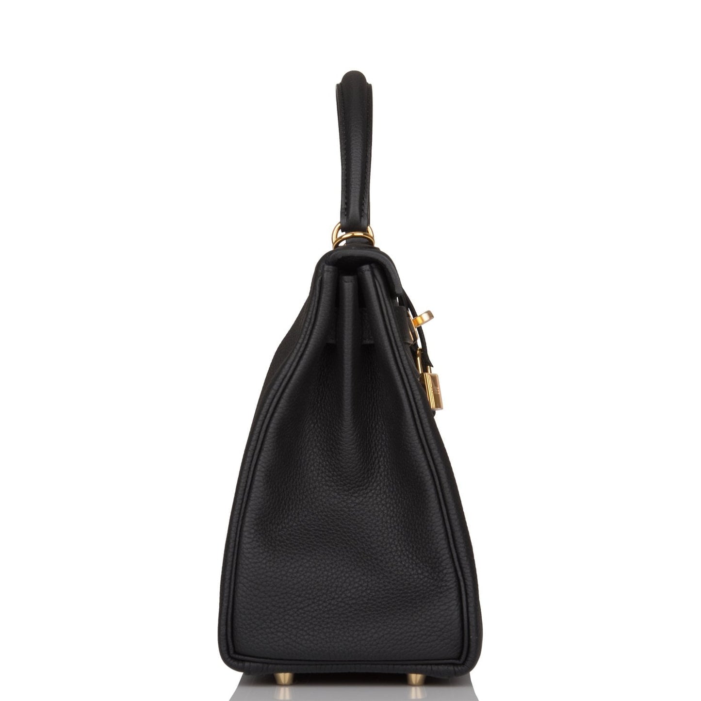 Hermes Kelly Retourne Togo Hardware Handbag Black Gold Travel Bag Gold Hardware