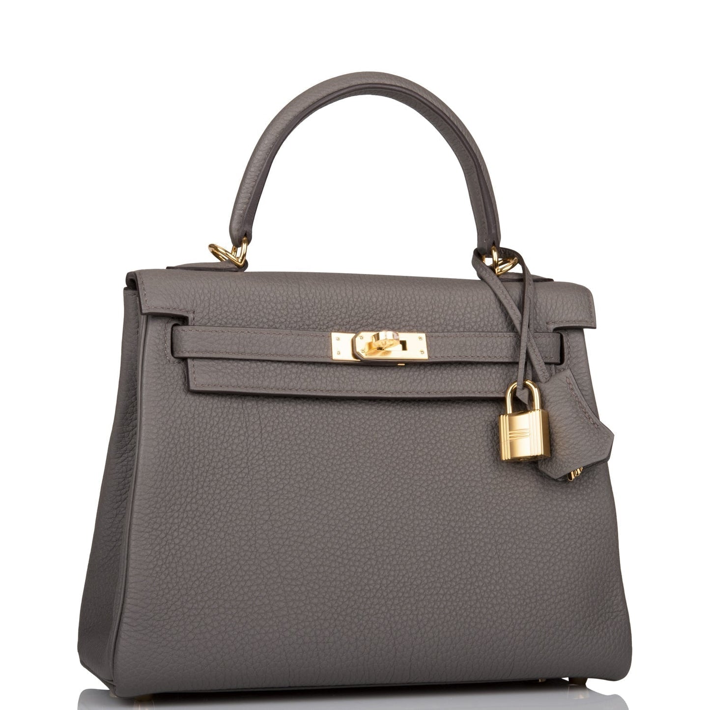 Hermes Kelly Retourne Etain Togo Hardware Deposit For Gold Travel Bag