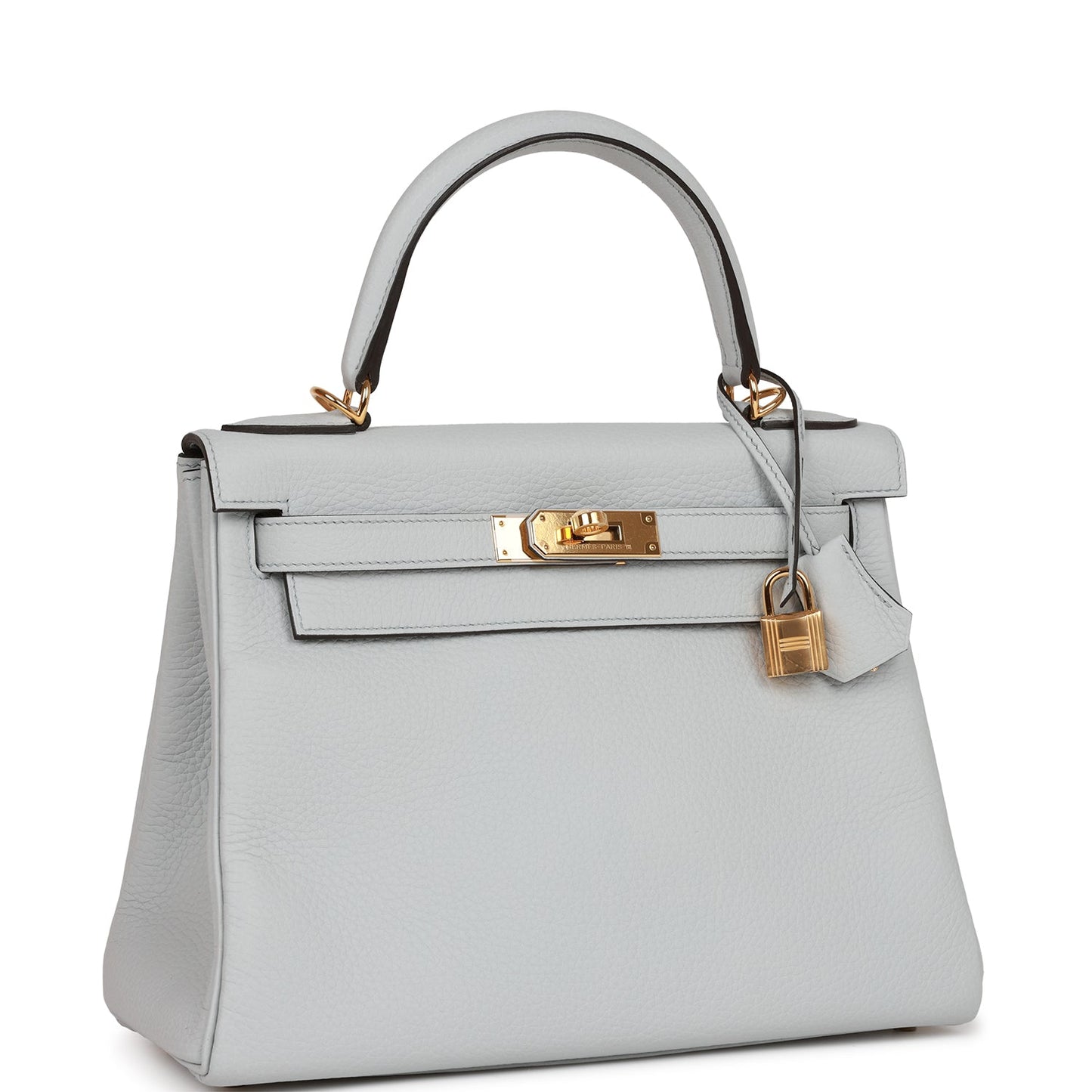 Hermes Kelly Retourne Bleu Pale Clemence Hardware Handbag Gold Travel Bag