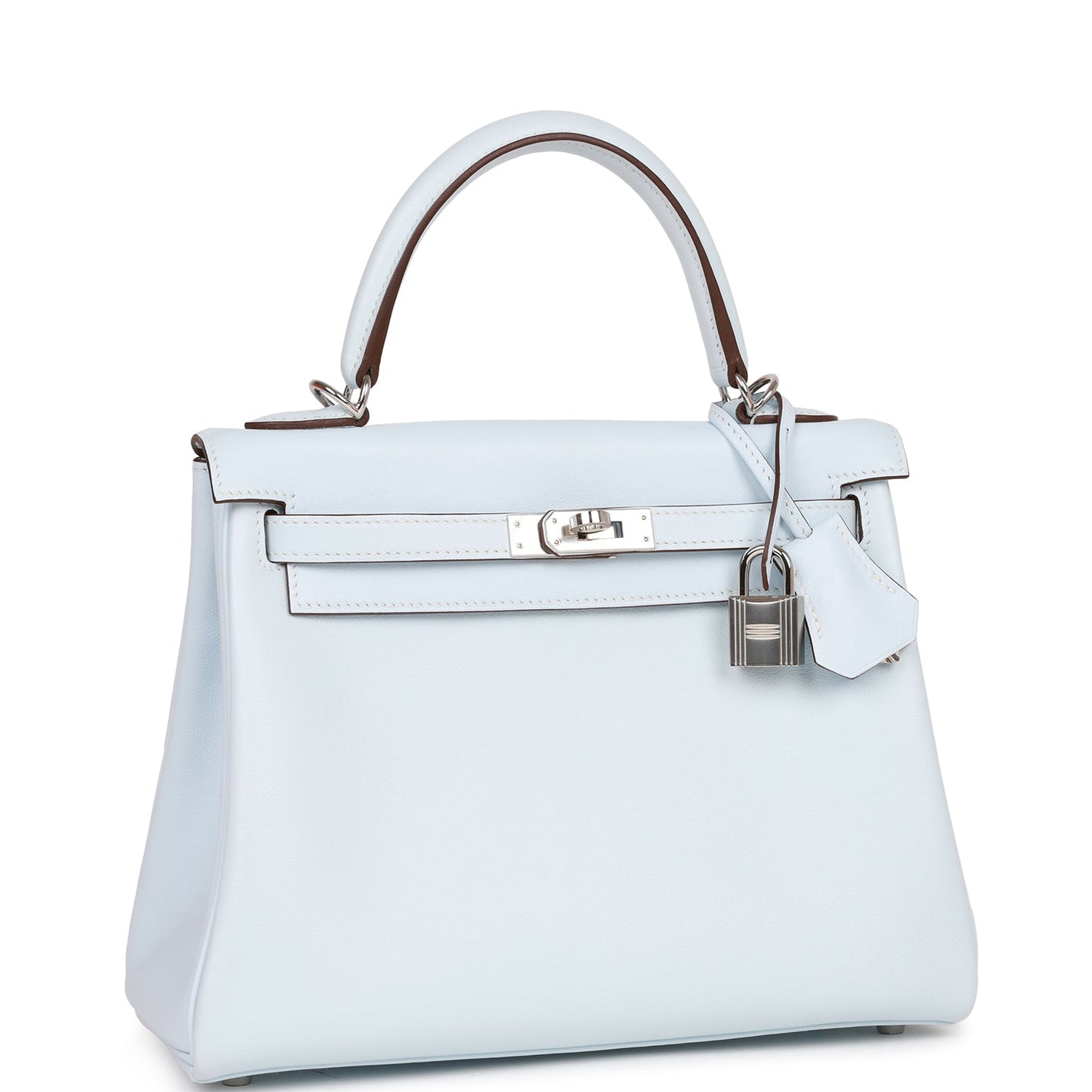 Hermes Kelly Retourne Bleu Brume Swift Palladium Hardware Travel Bag