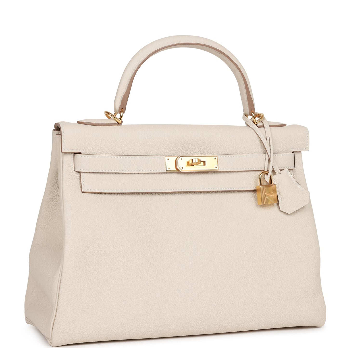 Hermes Kelly Retourne Craie Togo Hardware Handbag Gold Travel Bag