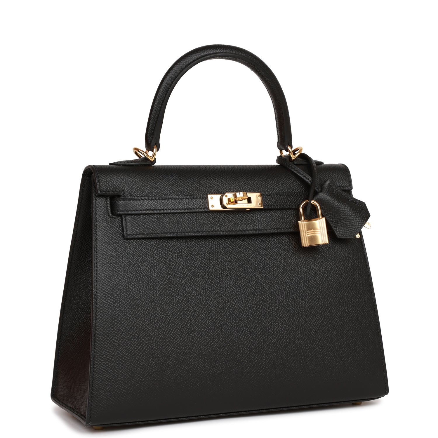Hermes Kelly Sellier Epsom Hardware Handbag Black Gold Travel Bag Hardware 2