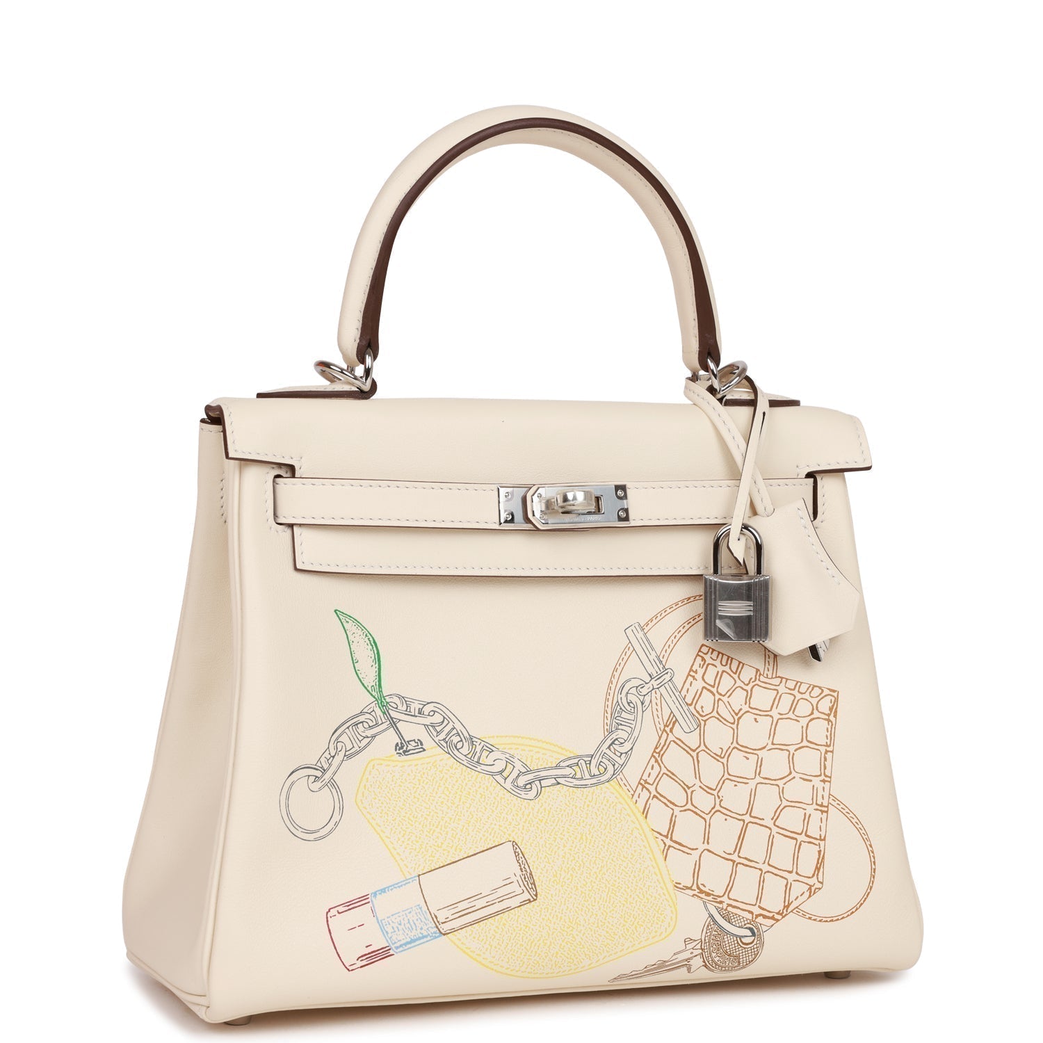 Hermes Kelly Retourne In Out Nata Swift Palladium Hardware Travel Bag