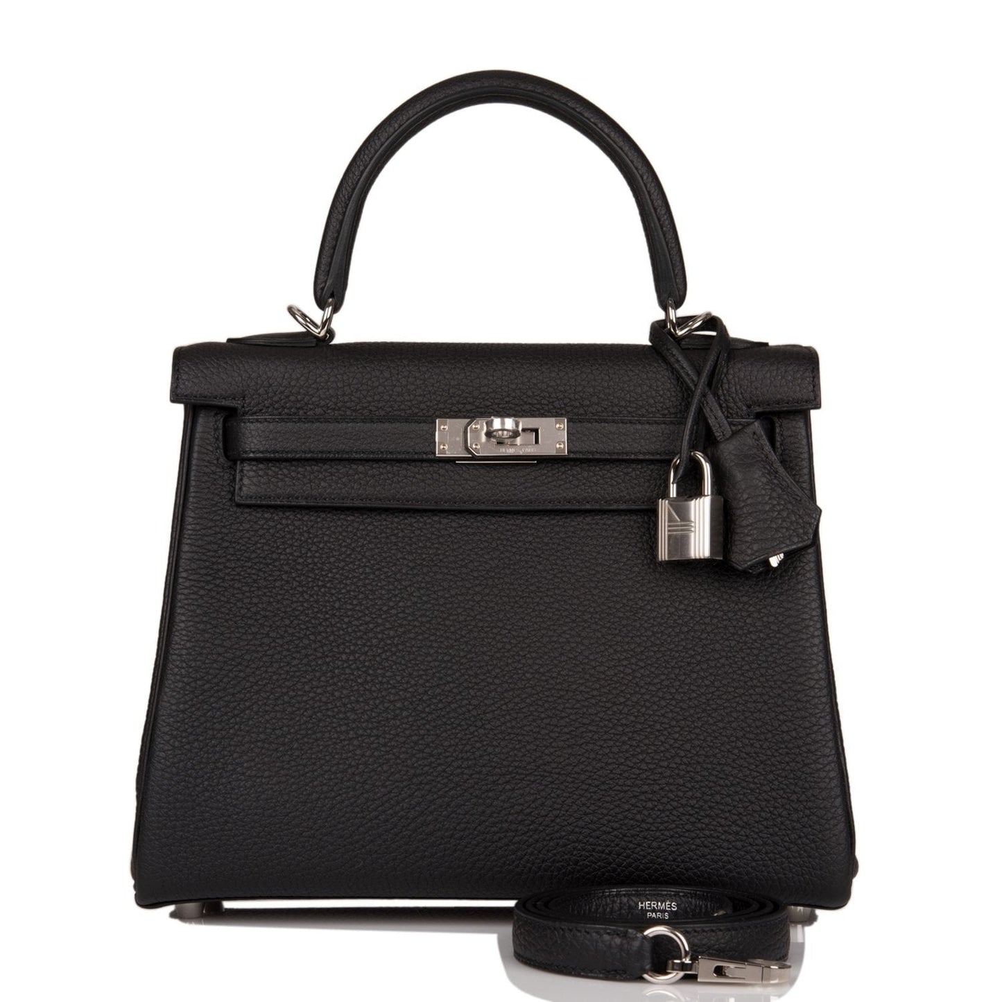Hermes Kelly Retourne Togo Palladium Hardware Handbag Black Travel Bag 5