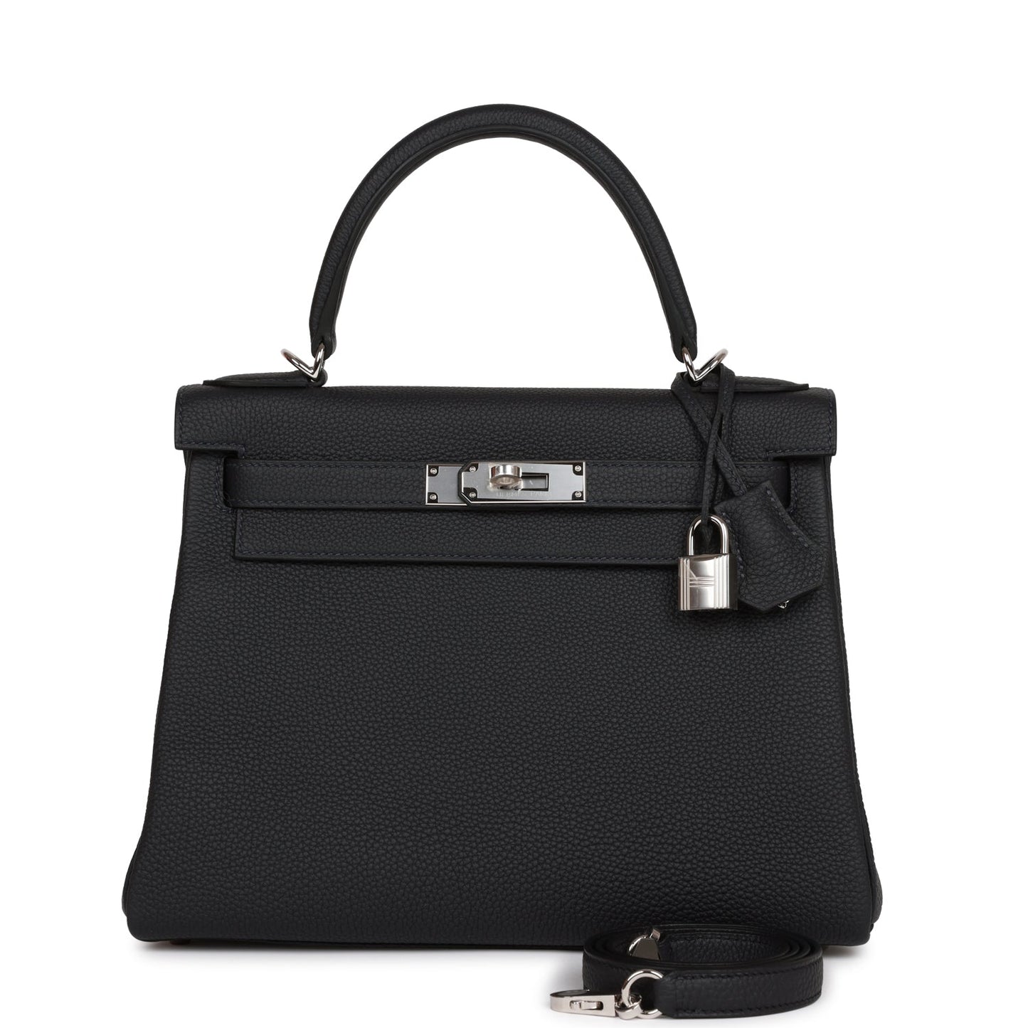 Hermes Kelly Retourne Caban Togo Palladium Hardware Shoulder Bag