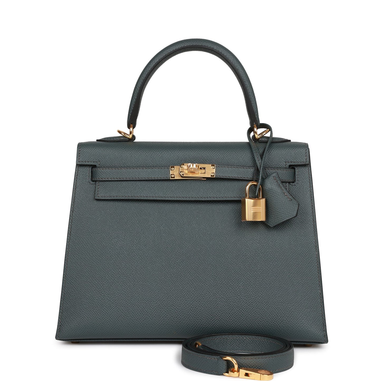 Hermes Kelly Sellier Bleu Orage Epsom Hardware Handbag Gold Travel Bag