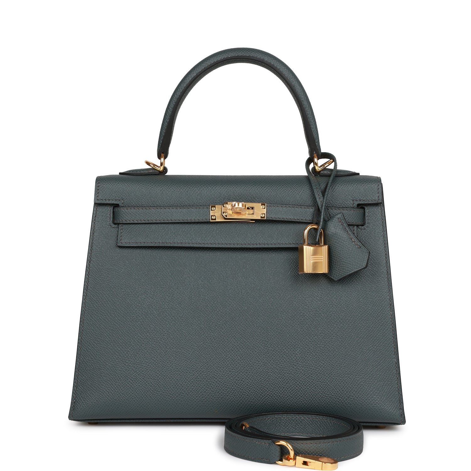 Hermes Kelly Sellier Bleu Orage Epsom Hardware Handbag Gold Travel Bag
