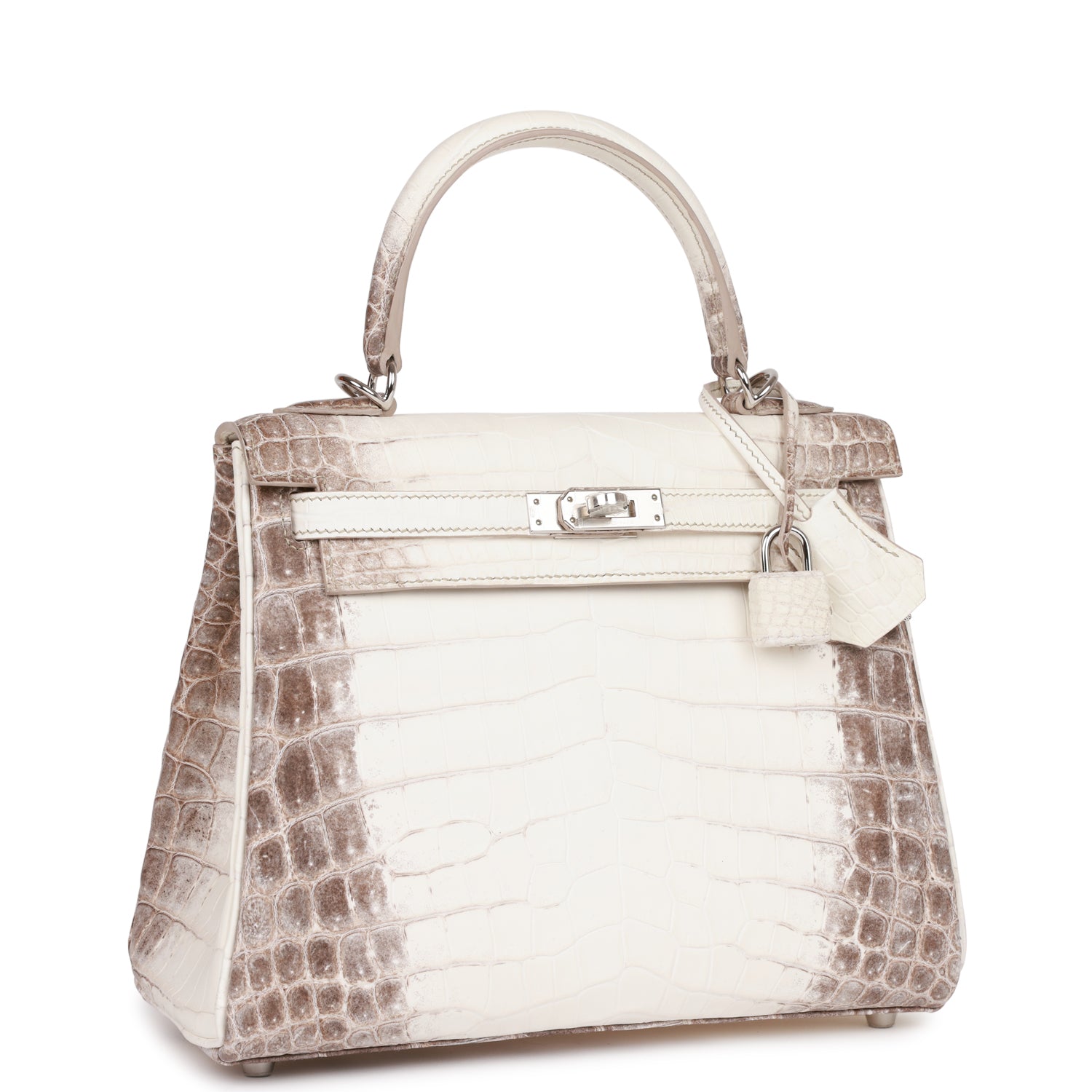 Hermes Kelly Retourne Himalaya Niloticus Crocodile Palladium Hardware Handbag Travel Bag