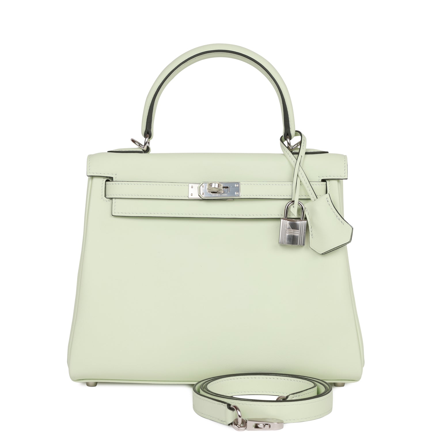 Hermes Kelly Retourne Vert Fizz Swift Palladium Hardware Handbag Travel Bag