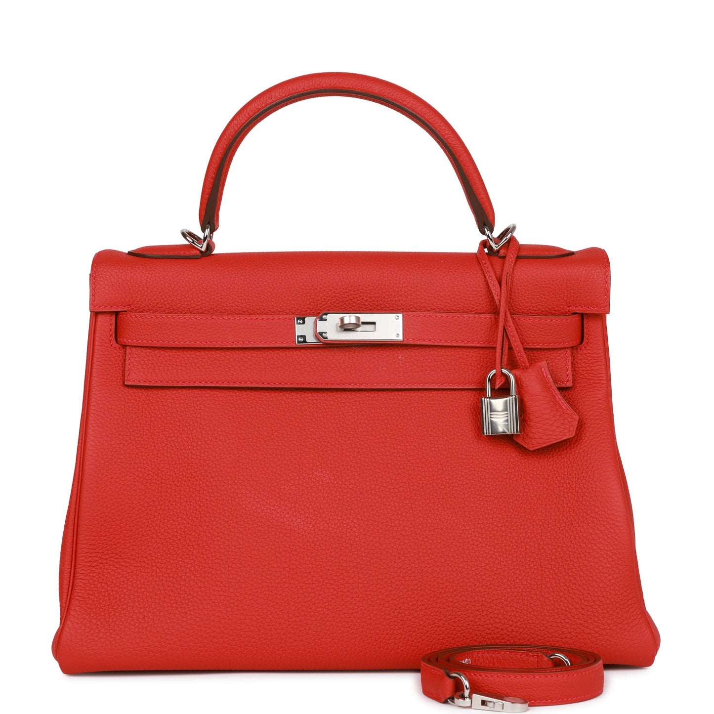 Hermes Kelly Retourne Geranium Togo Palladium Hardware Handbag Travel Bag