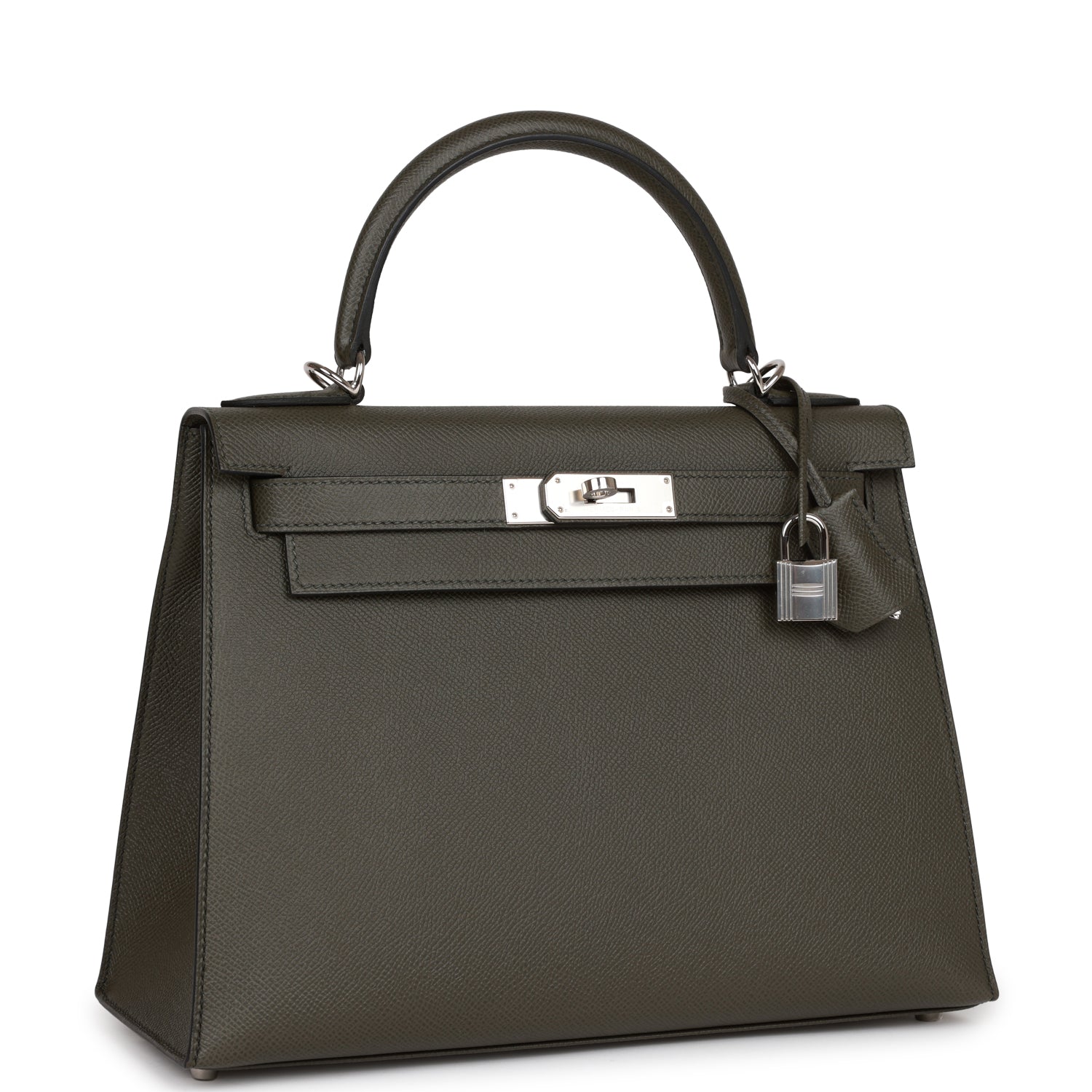 Hermes Kelly Sellier Vert De Gris Epsom Palladium Hardware Travel Bag
