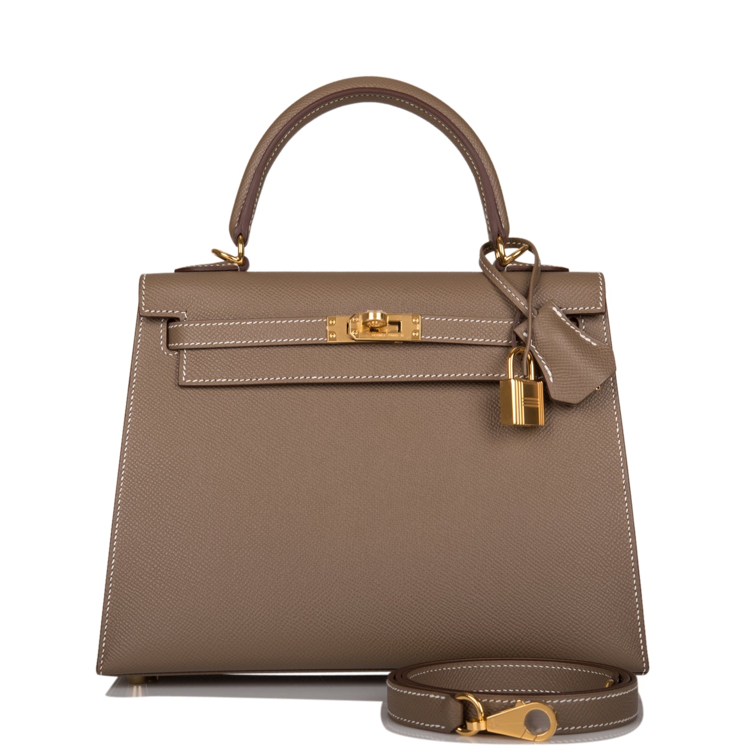 Hermes Kelly Sellier Etoupe Epsom Hardware Handbag Gold Travel Bag Hardware 1