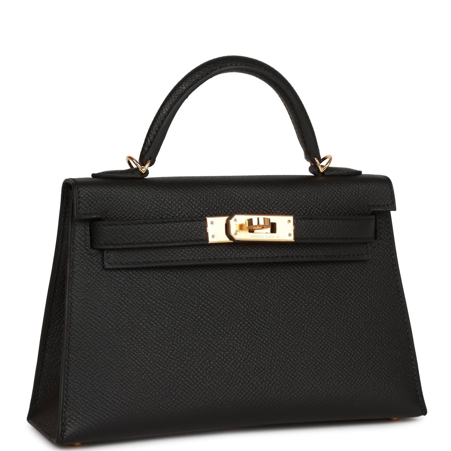 Hermes Kelly Sellier Epsom Hardware Handbag Black Gold Travel Bag 29