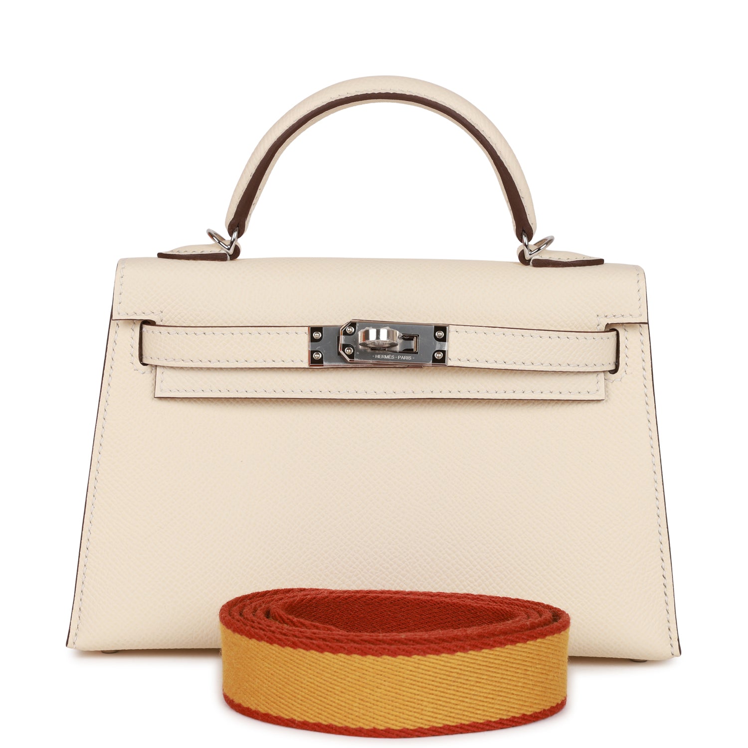 Hermes Kelly Sellier Nata Epsom Palladium Hardware Handbag Travel Bag