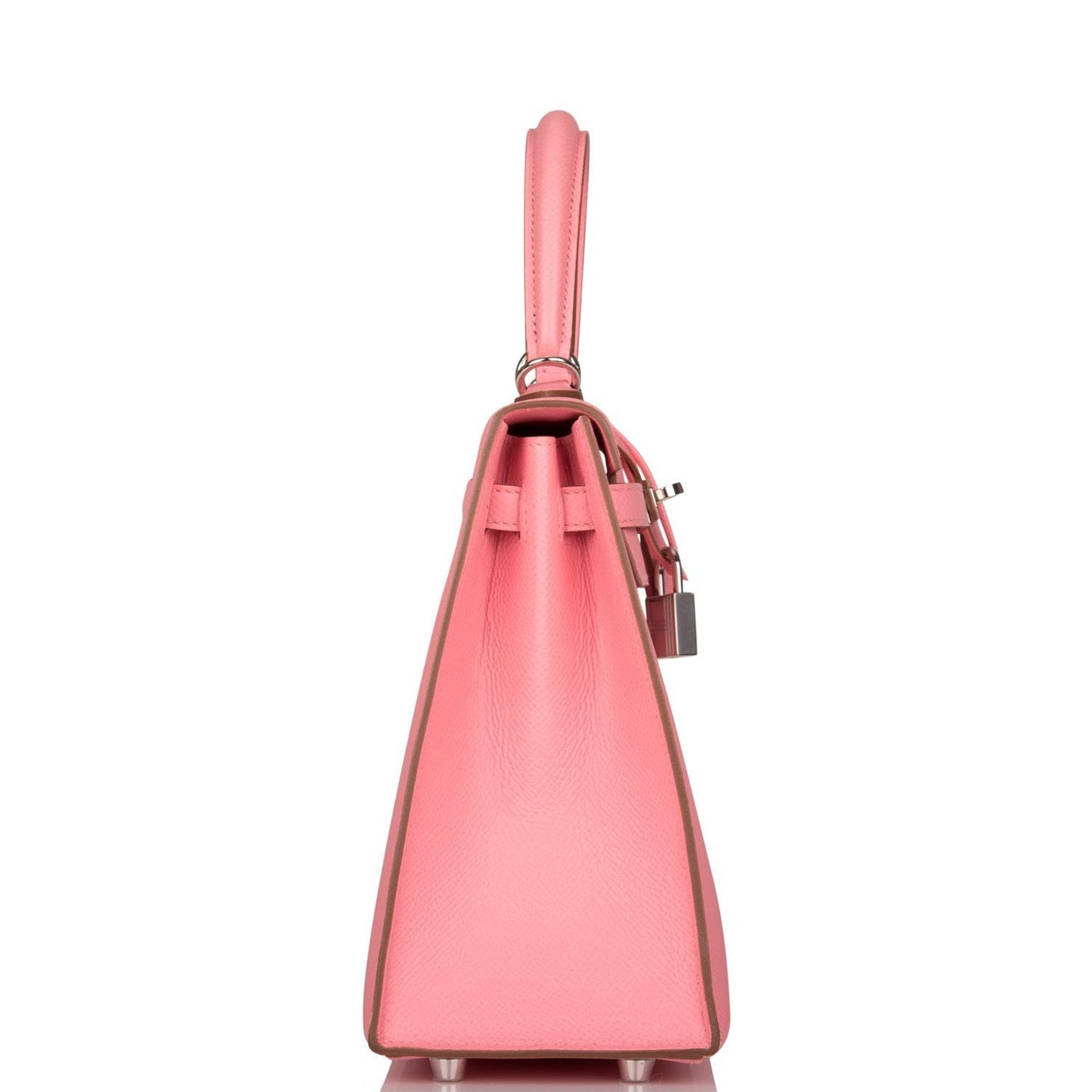 Hermes Kelly Sellier Rose Confetti Epsom Palladium Hardware Travel Bag Palladium Hardware