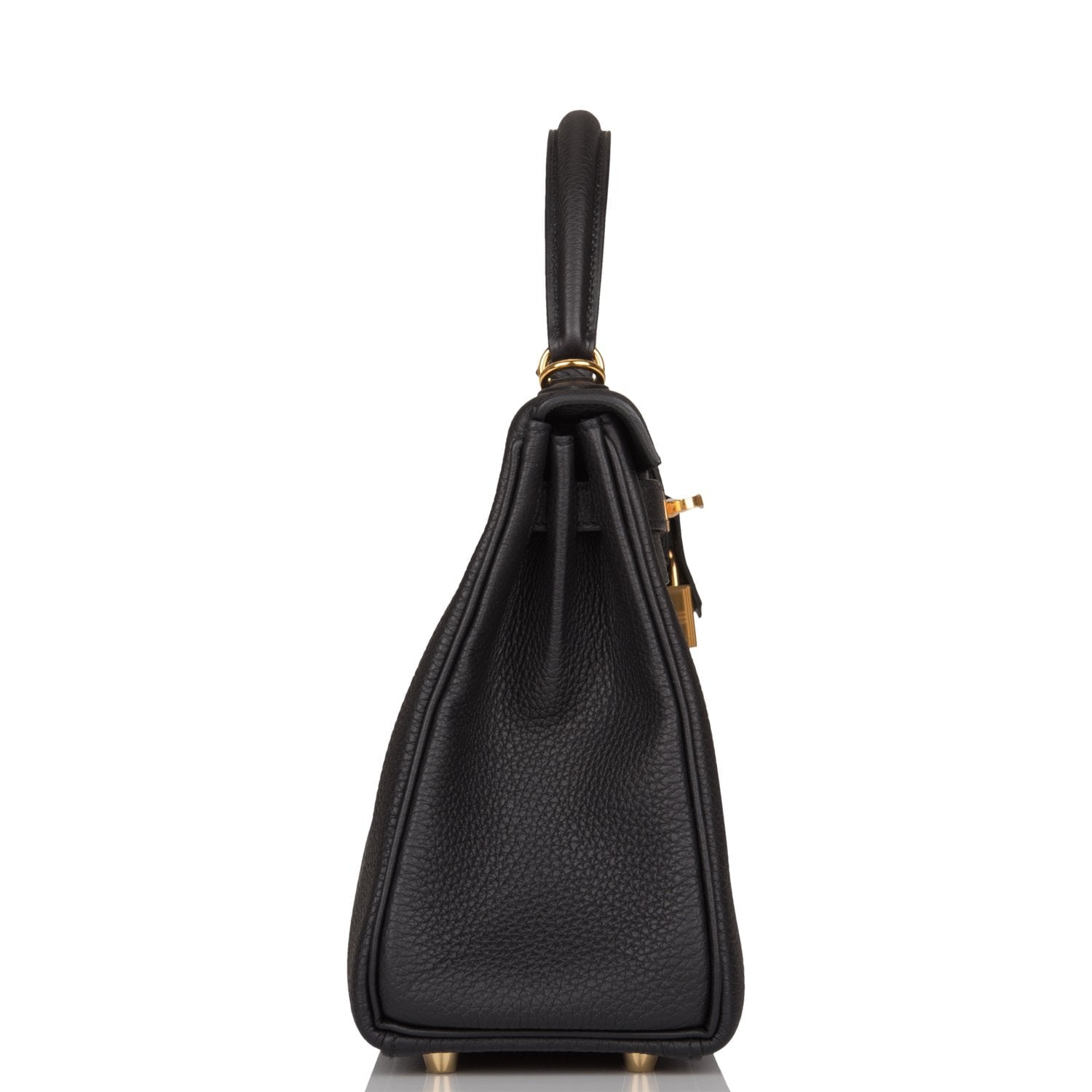 Hermes Kelly Retourne Togo Hardware Handbag Black Gold Travel Bag 14