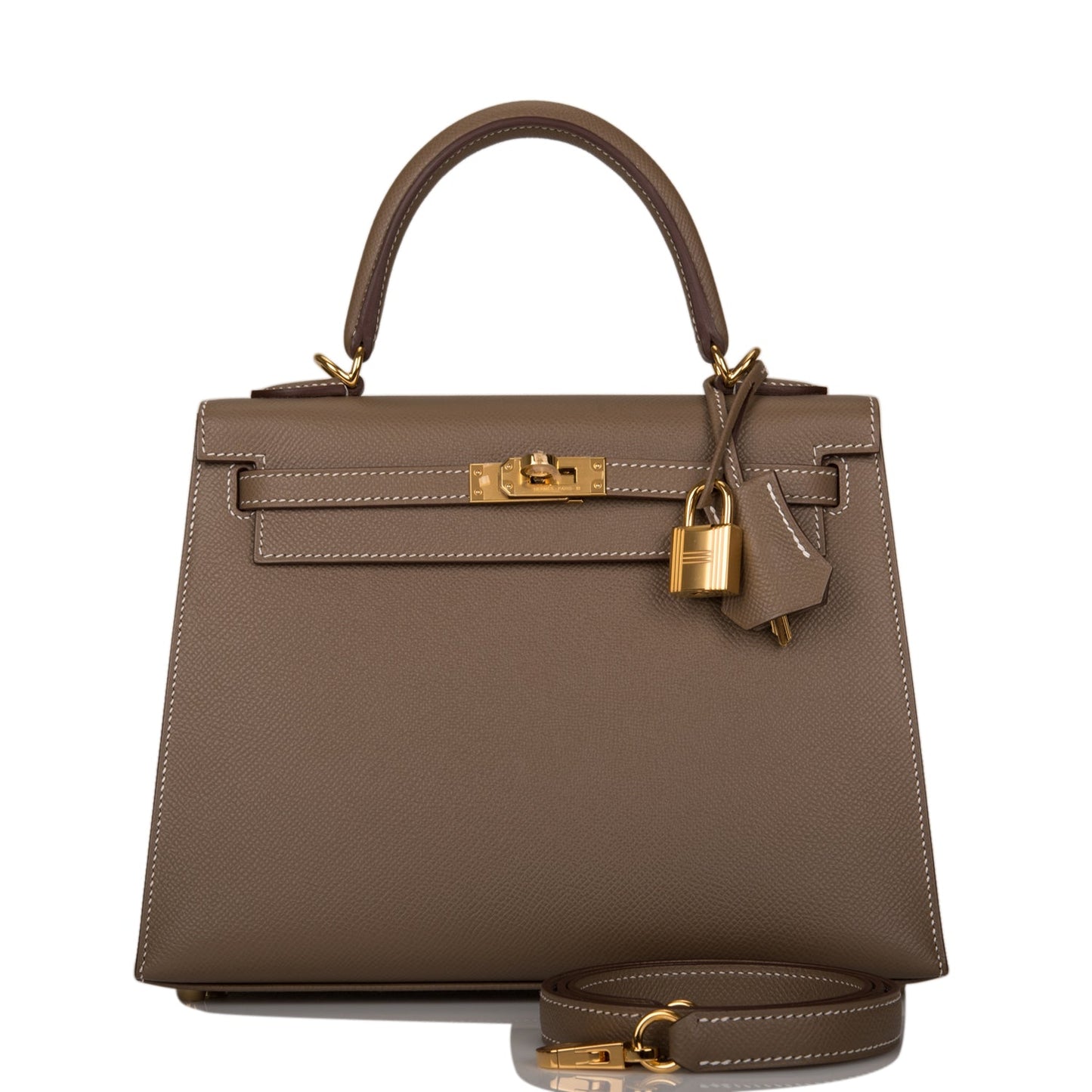 Hermes Kelly Sellier Etoupe Epsom Hardware Handbag Gold Travel Bag Hardware 2